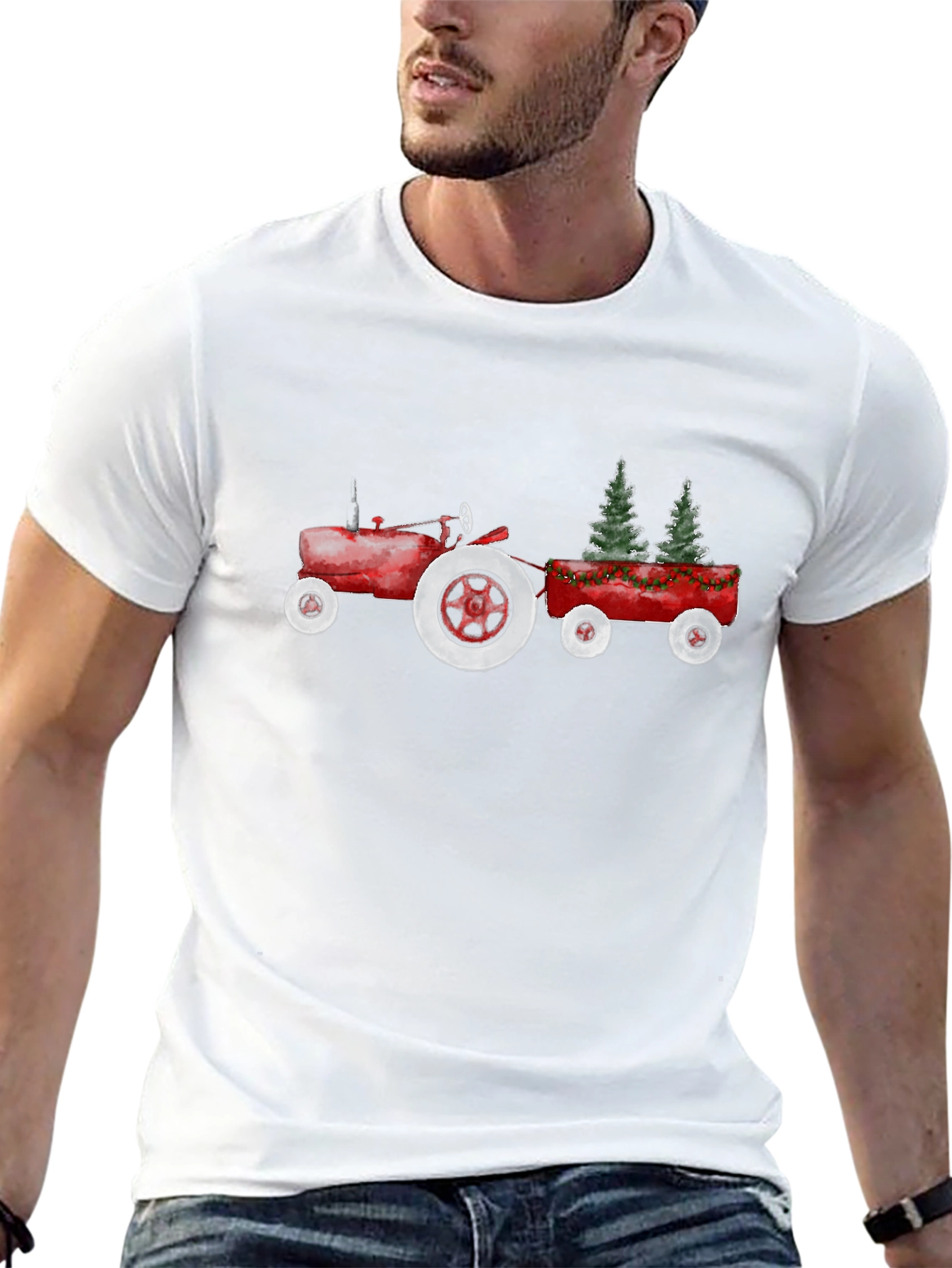 Festive Tractor Tee: Holiday Hauler Style