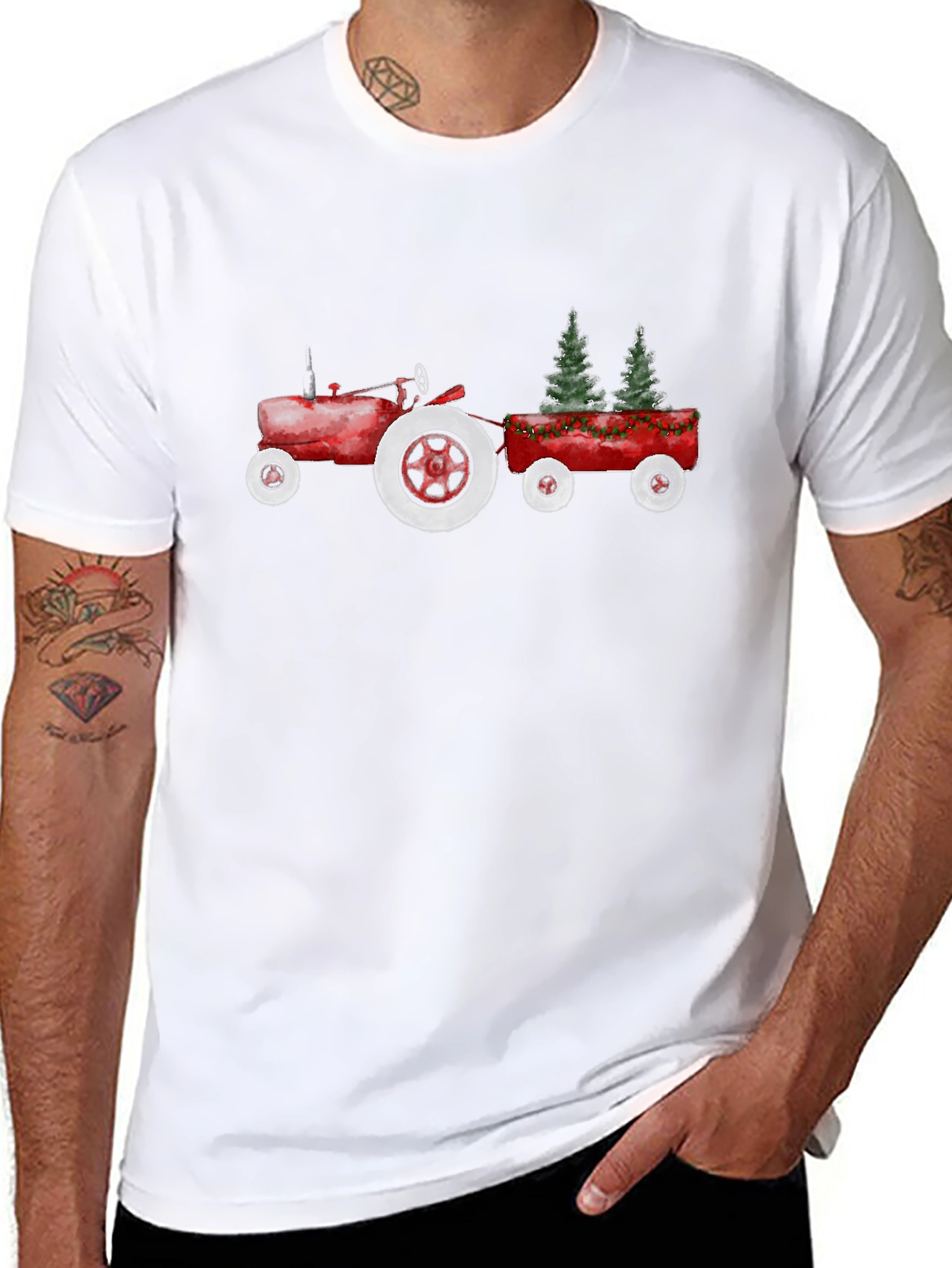 Festive Tractor Tee: Holiday Hauler Style