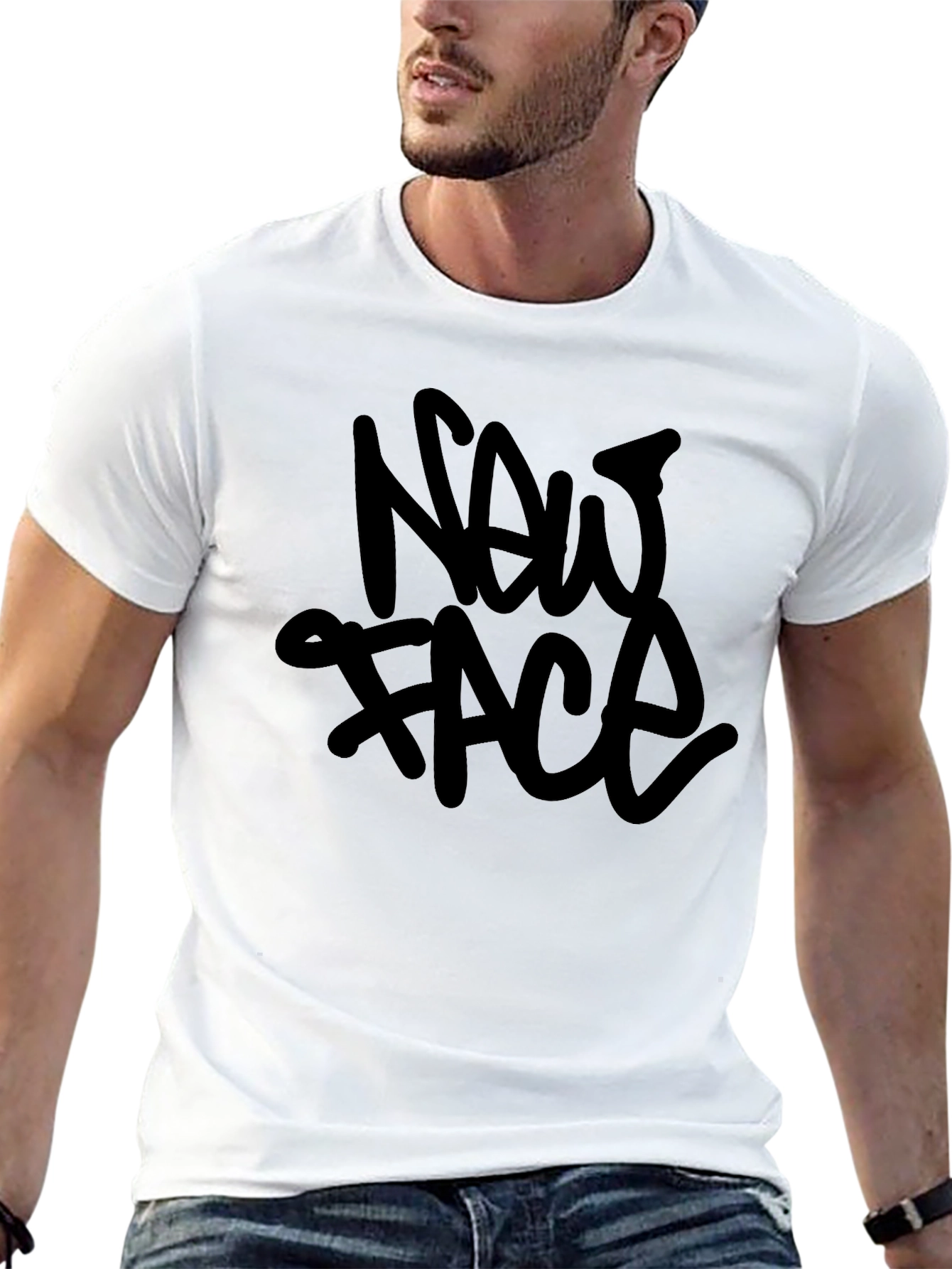 New Face Black Graphic T-Shirt