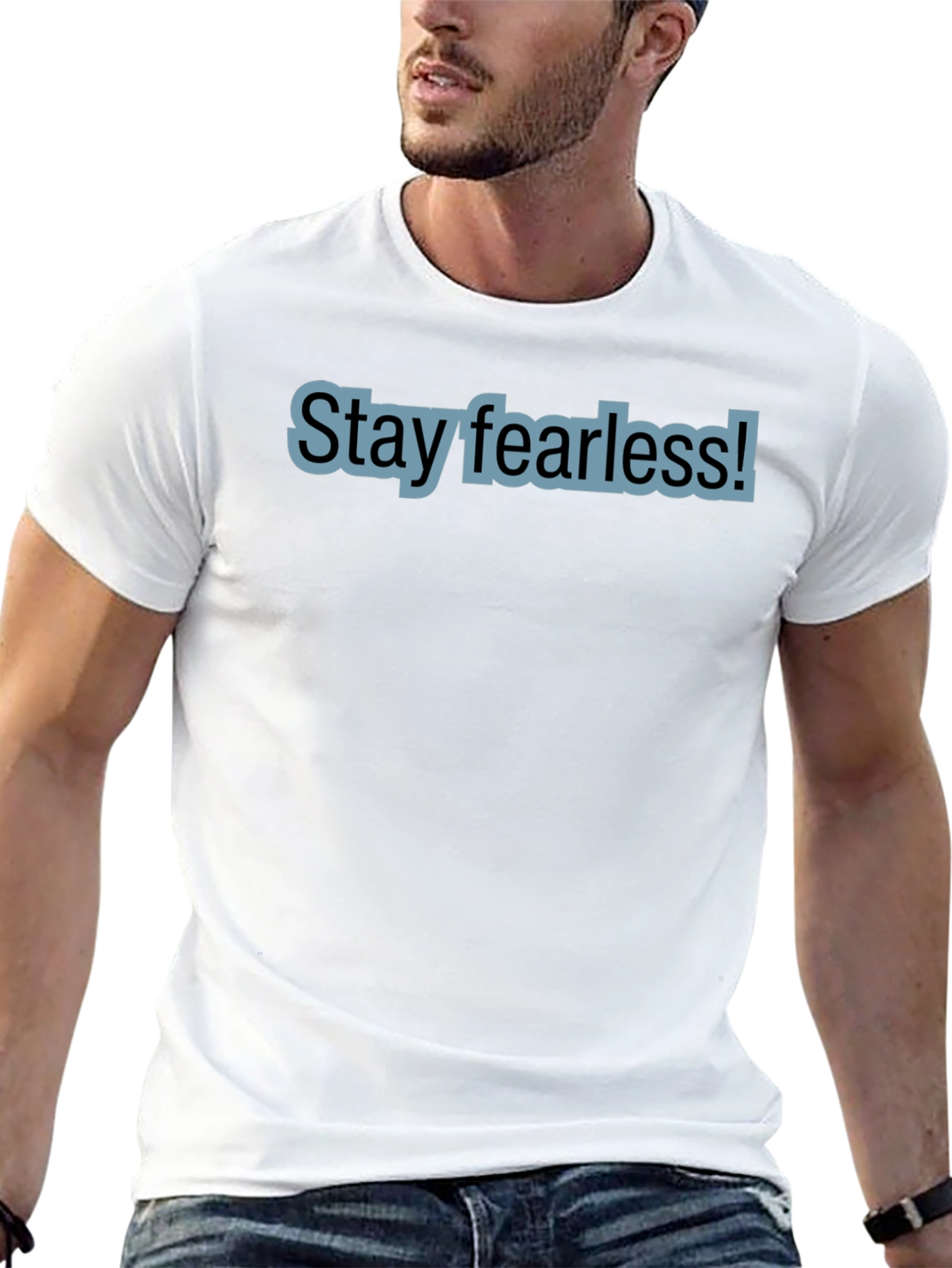 Stay Fearless Black Cotton Tee