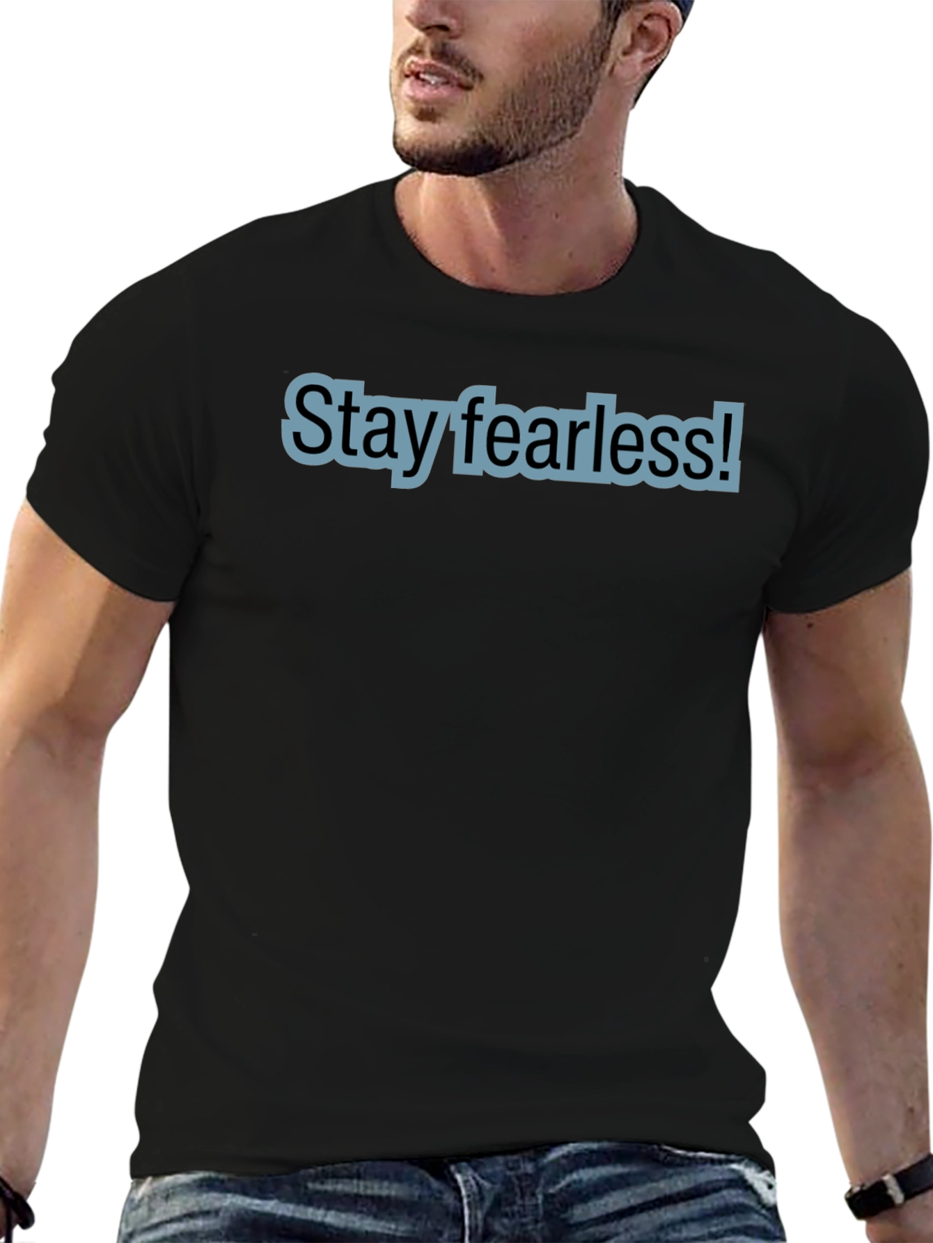 Stay Fearless Black Cotton Tee