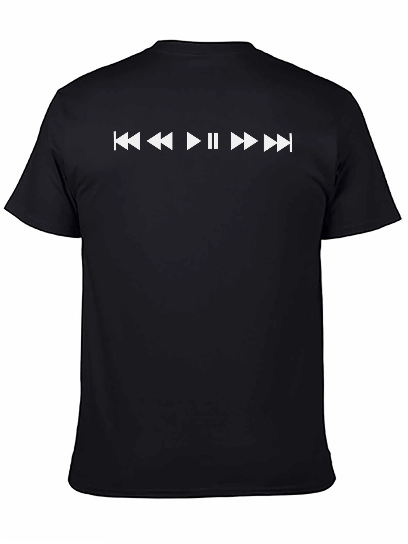 Play Buttons Black T-Shirt Music Lover Tee