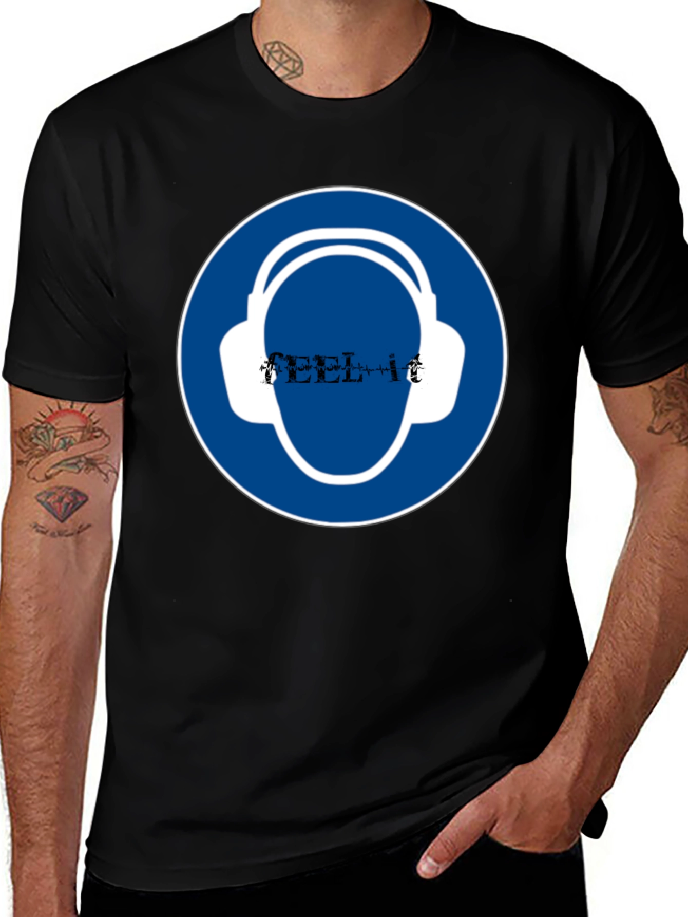 Headphone Safety Black T-Shirt