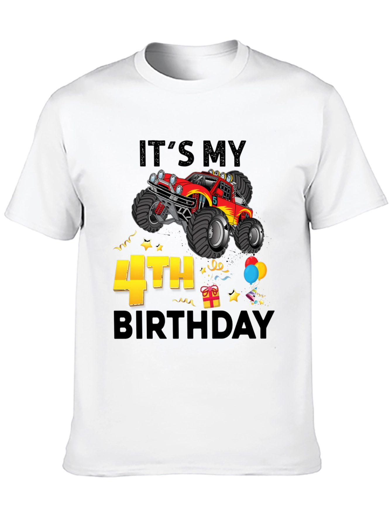 4th Birthday Monster Truck T-Shirt