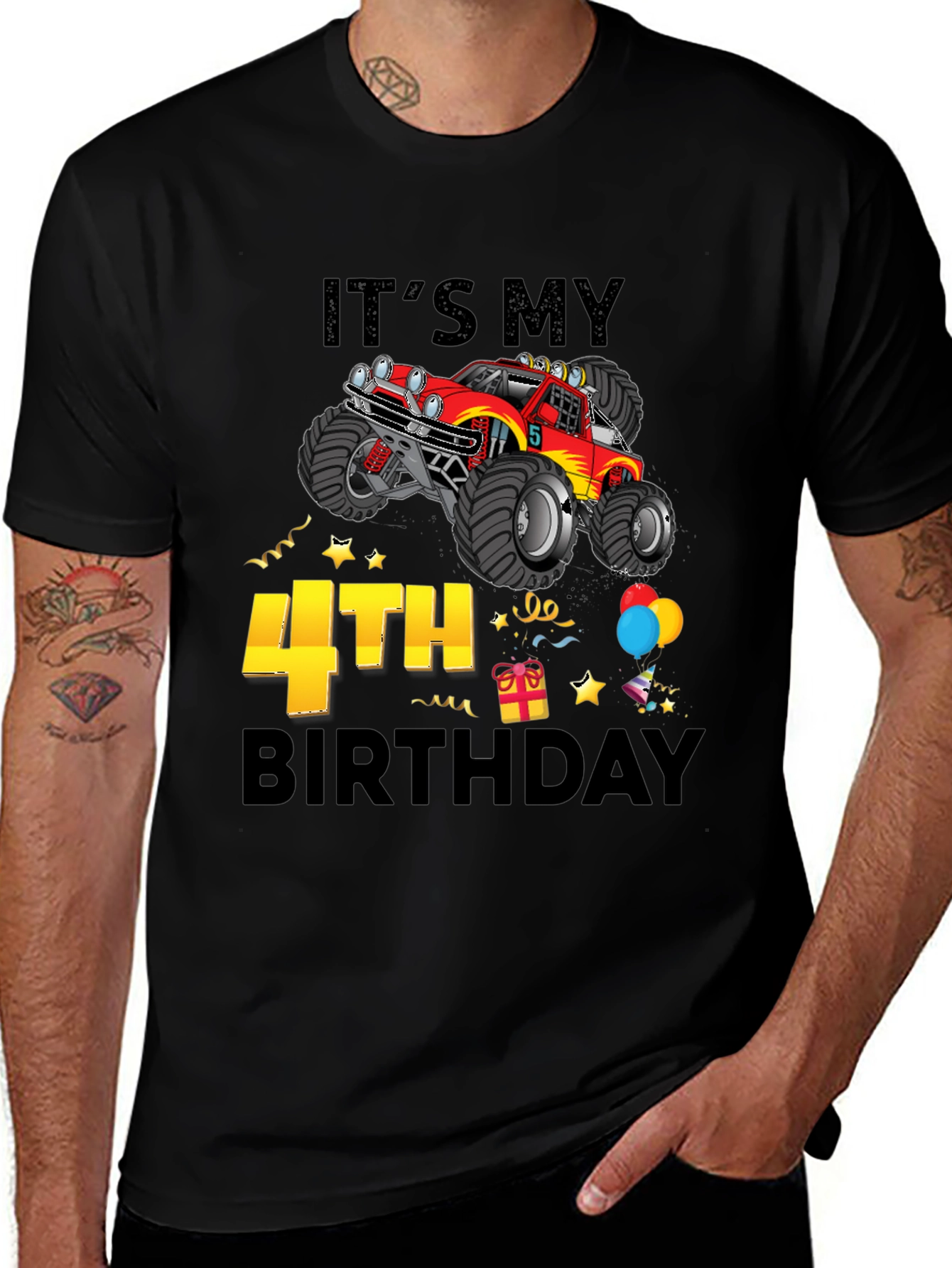 4th Birthday Monster Truck T-Shirt