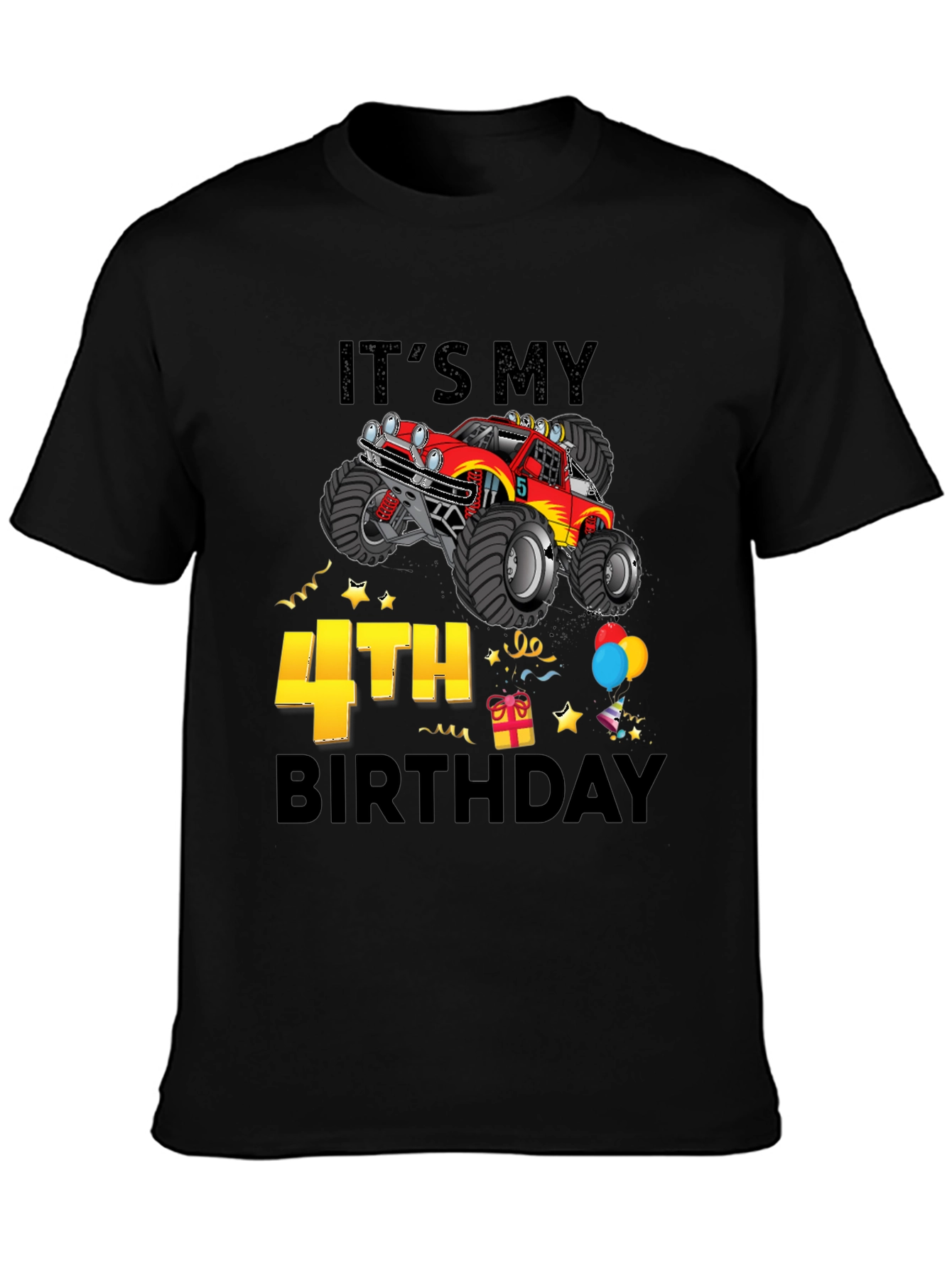 4th Birthday Monster Truck T-Shirt