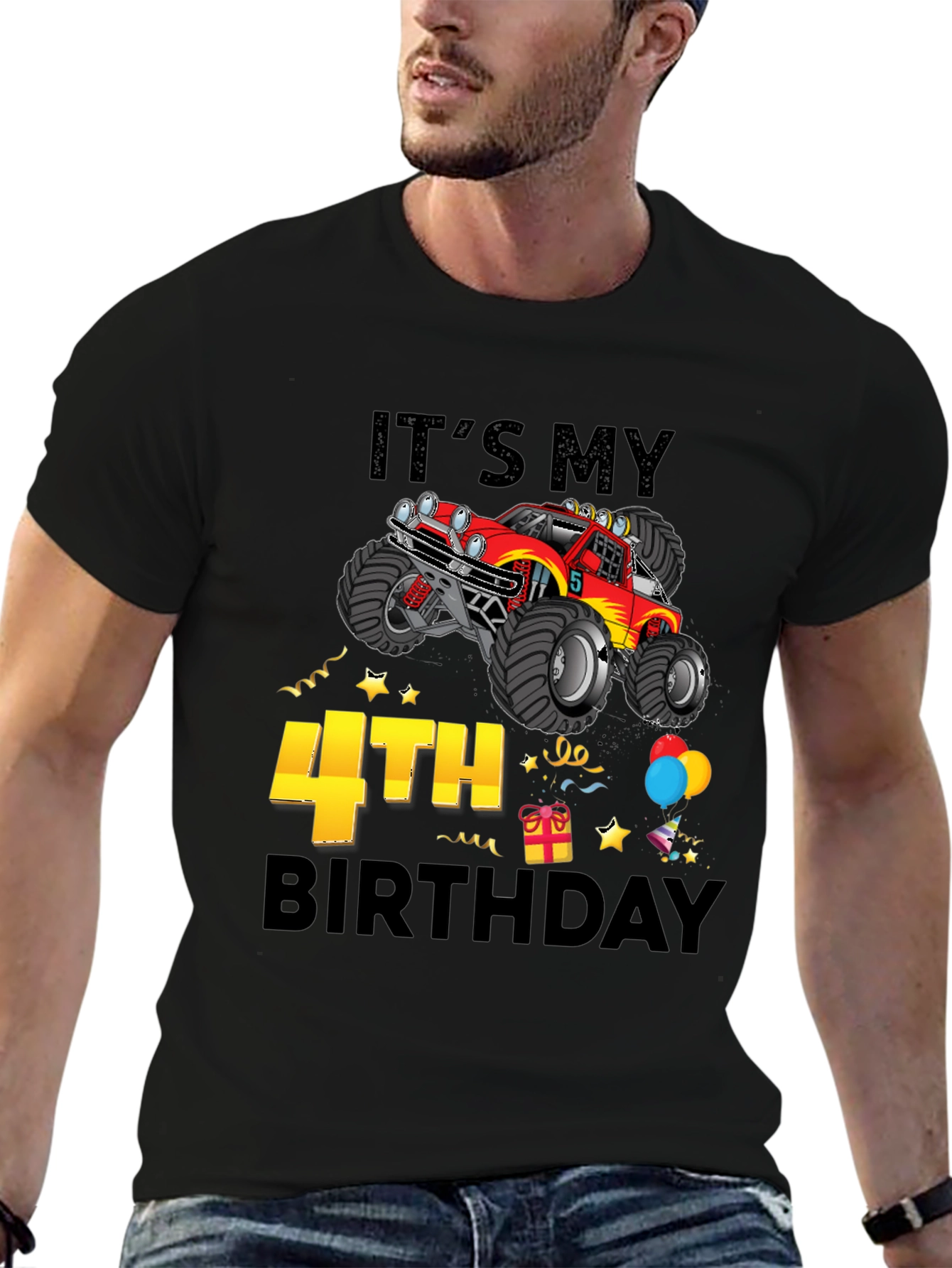 4th Birthday Monster Truck T-Shirt