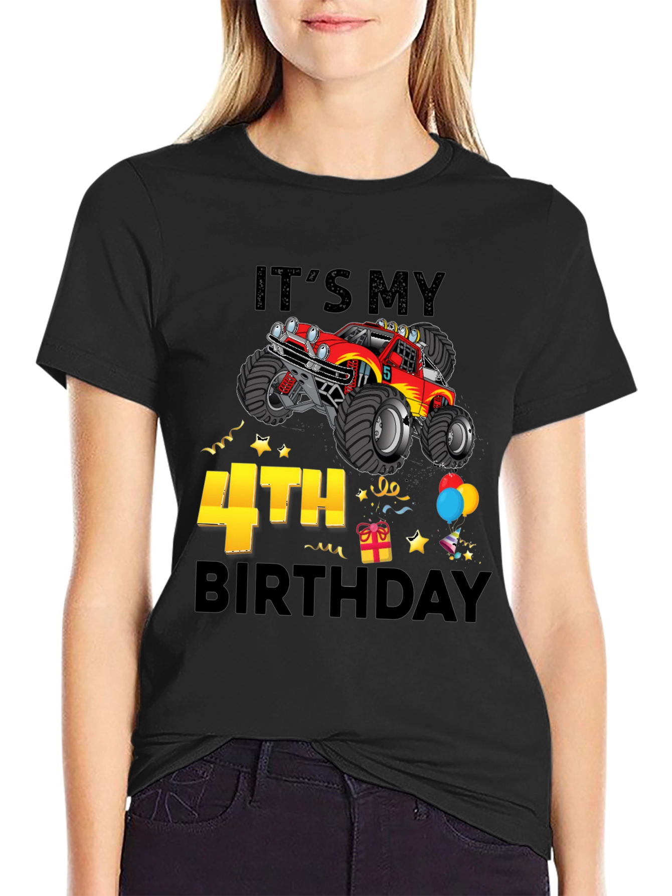 4th Birthday Monster Truck T-Shirt