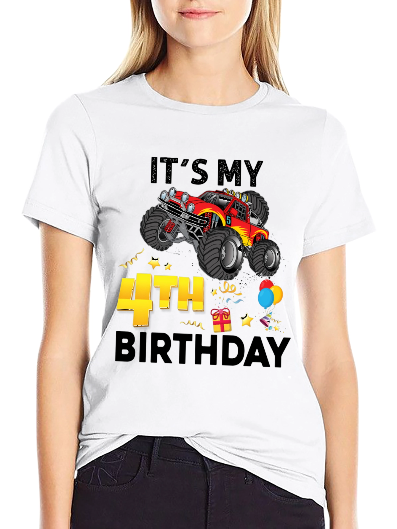4th Birthday Monster Truck T-Shirt