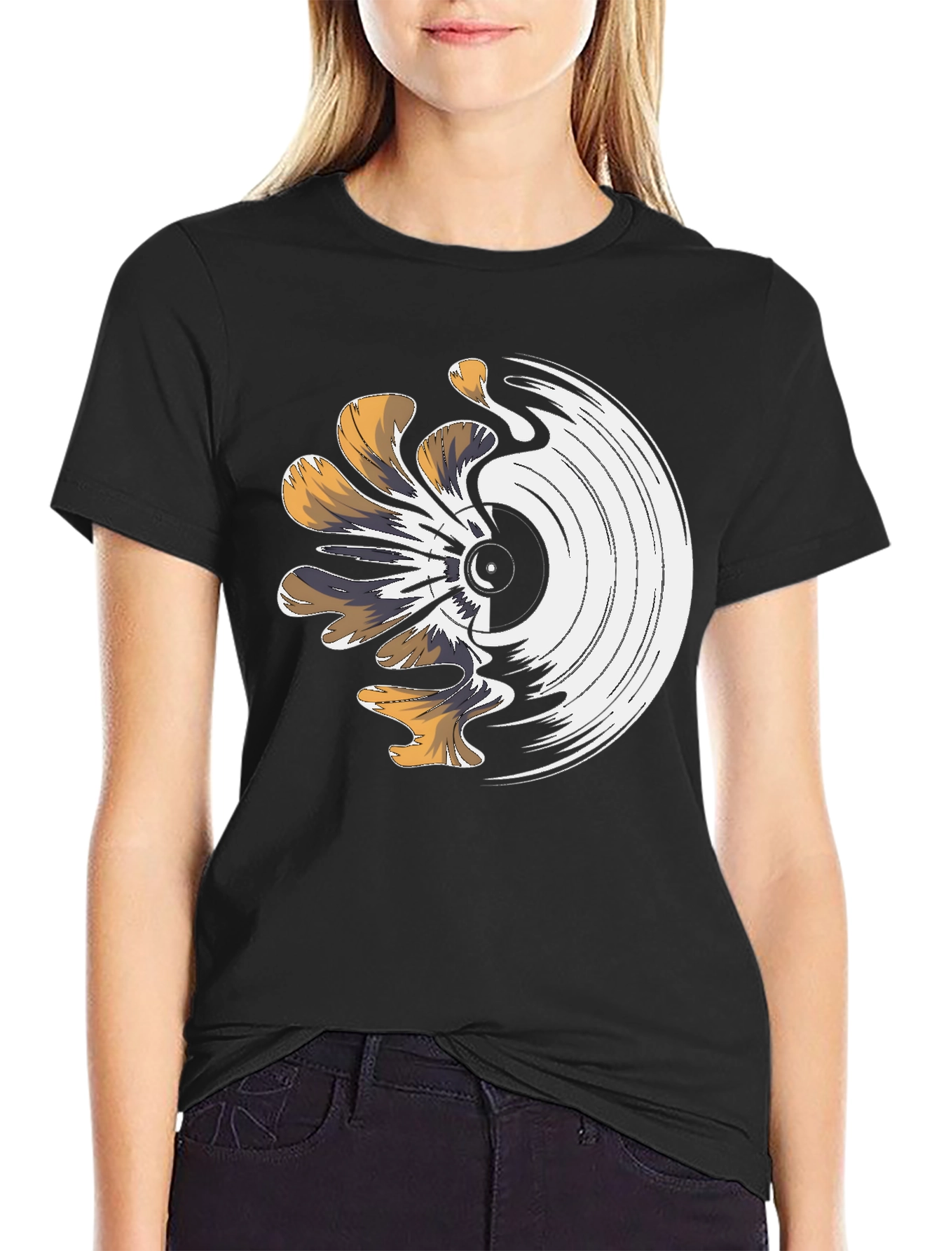 Melting Vinyl Record Graphic T-Shirt