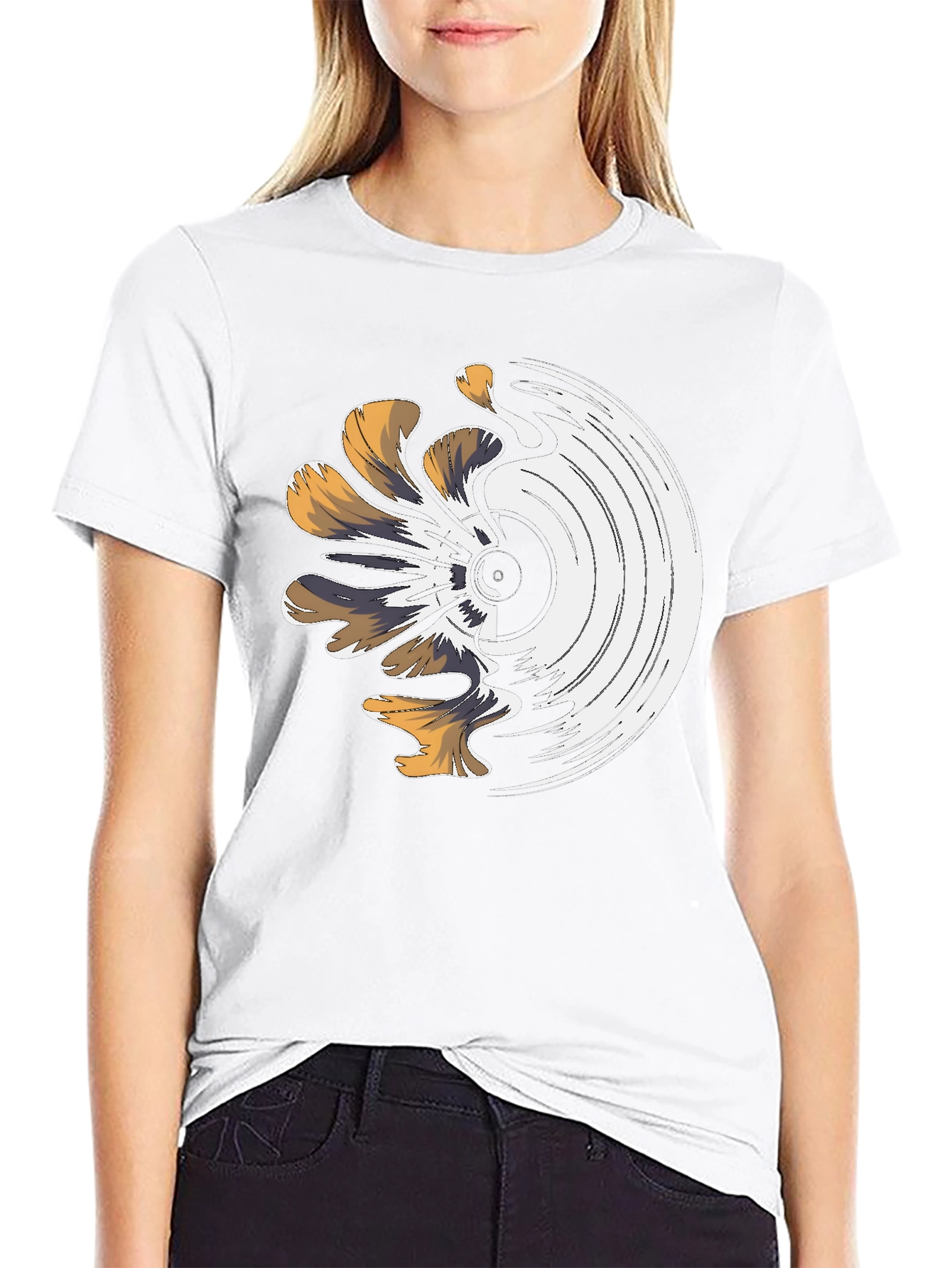 Melting Vinyl Record Graphic T-Shirt
