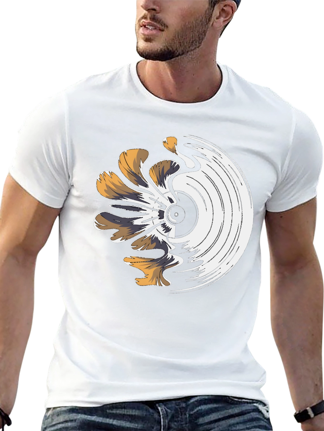 Melting Vinyl Record Graphic T-Shirt