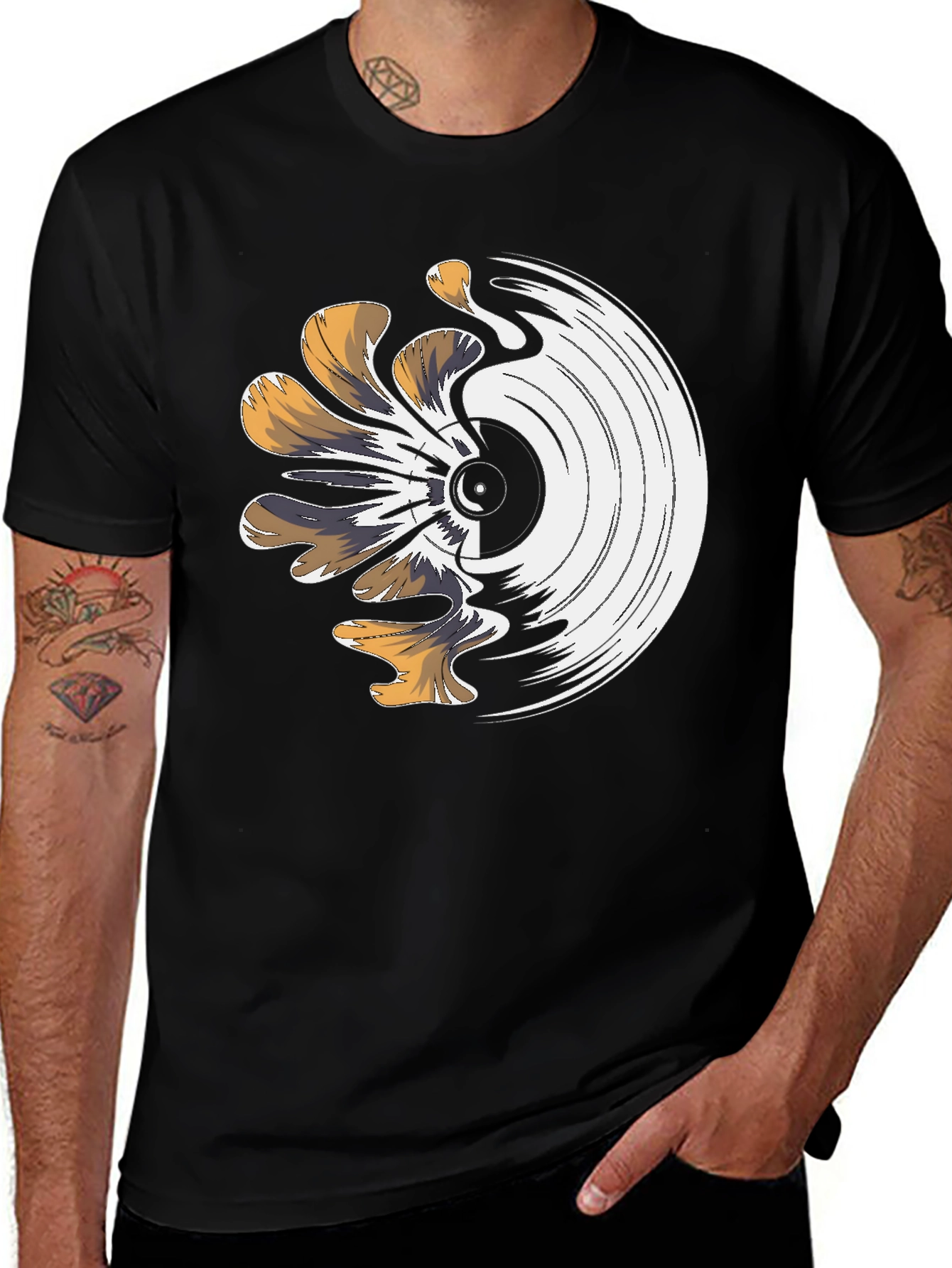 Melting Vinyl Record Graphic T-Shirt