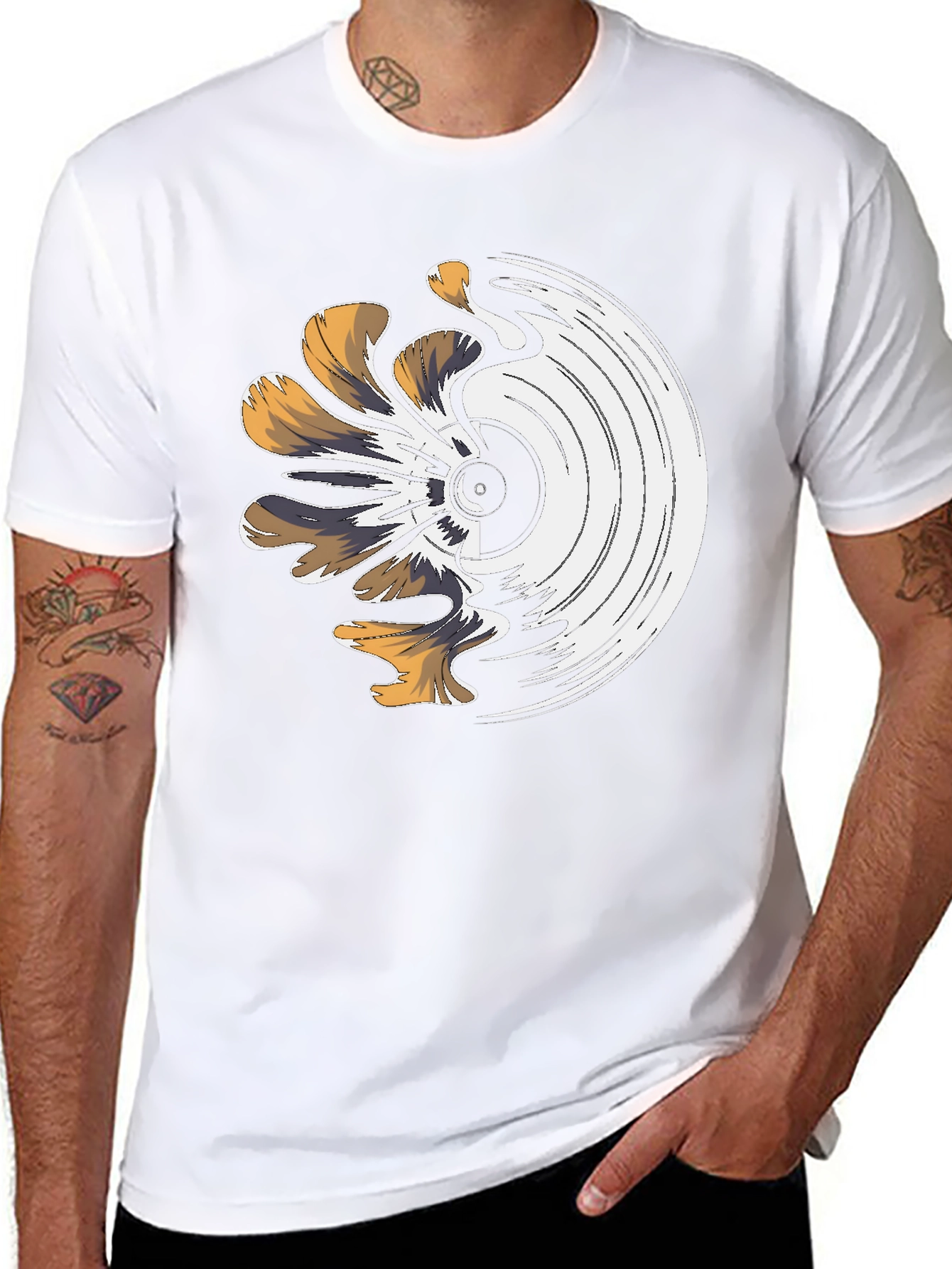 Melting Vinyl Record Graphic T-Shirt