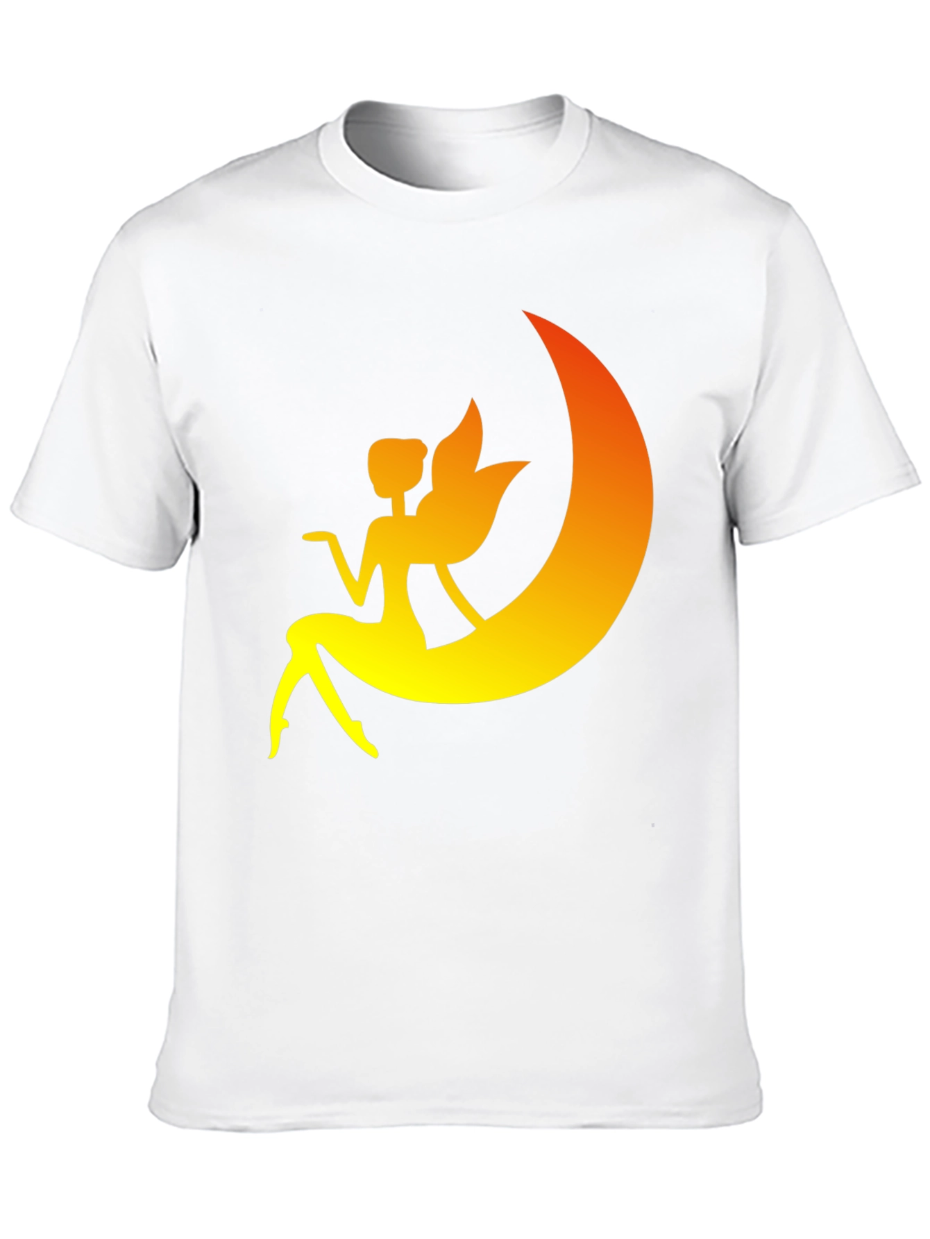 Fairy Moon Graphic Tee - Black Cotton T-Shirt