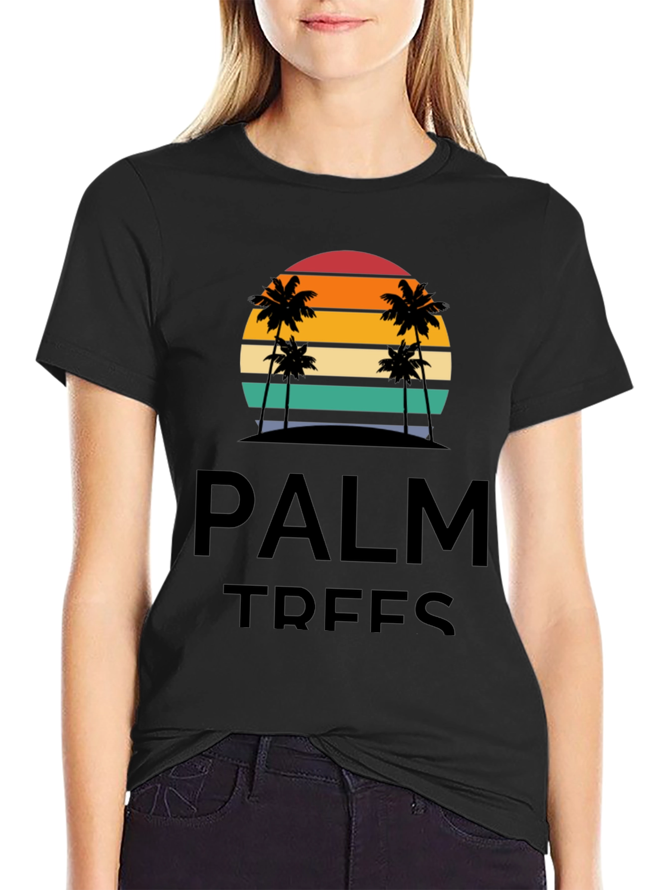 Palm Trees Graphic T-Shirt - Retro Sunset Design