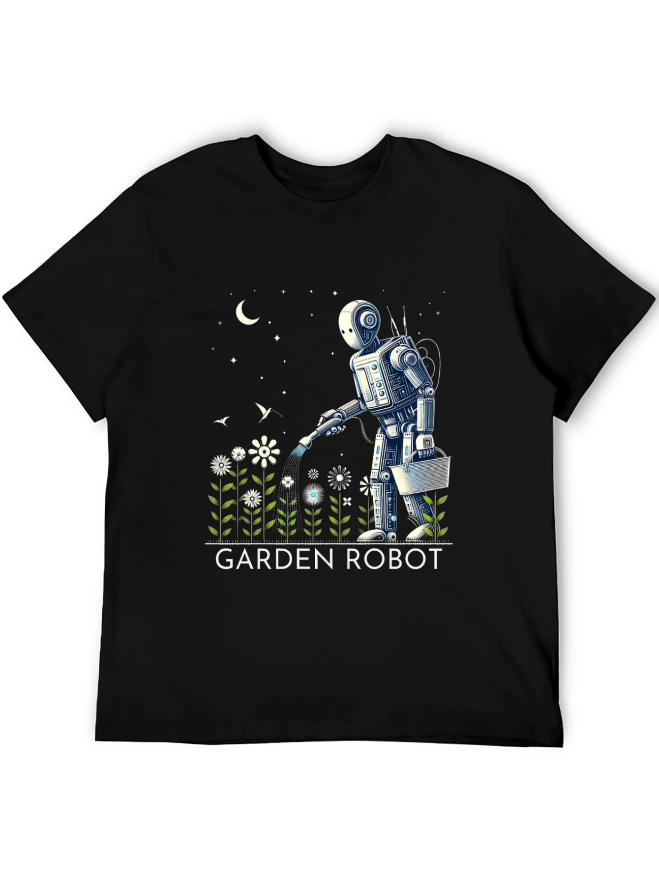 Garden Robot Graphic Tee - Unique Design