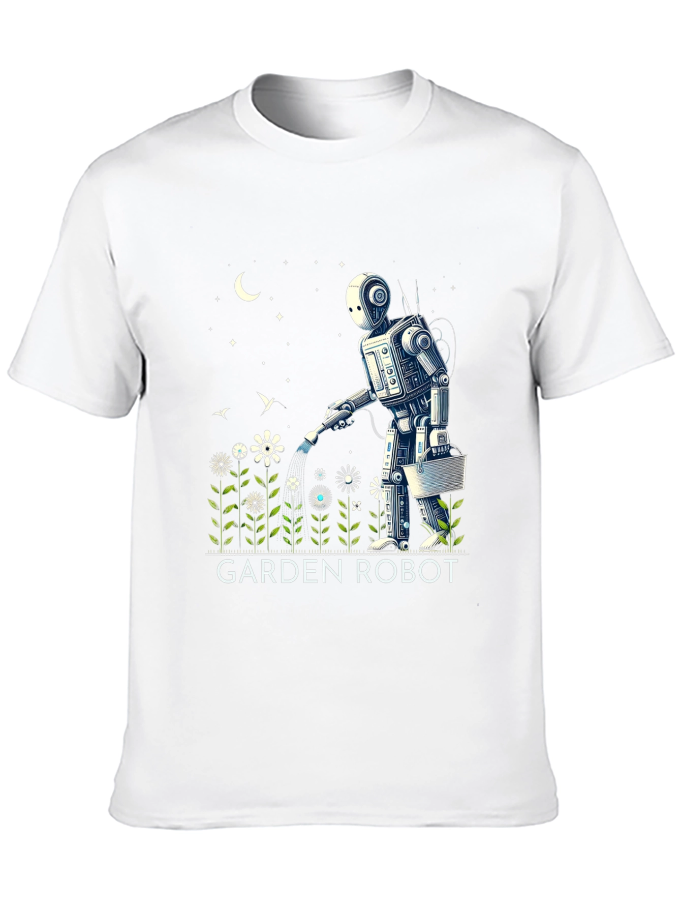 Garden Robot Graphic Tee - Unique Design