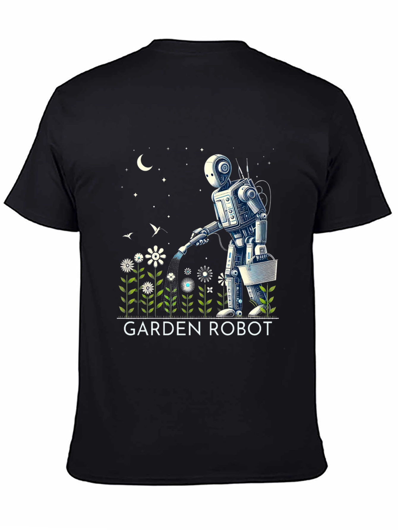 Garden Robot Graphic Tee - Unique Design