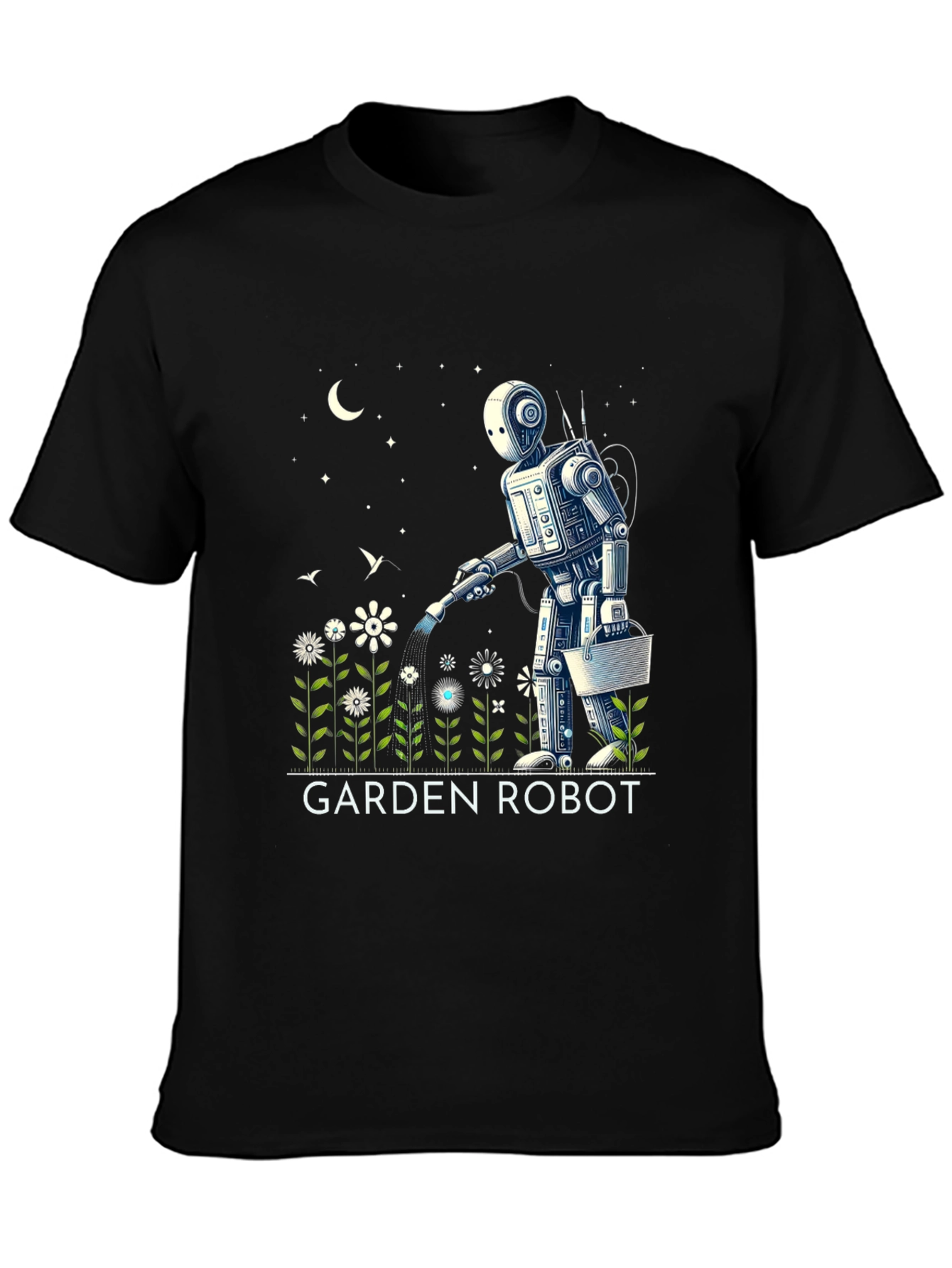 Garden Robot Graphic Tee - Unique Design