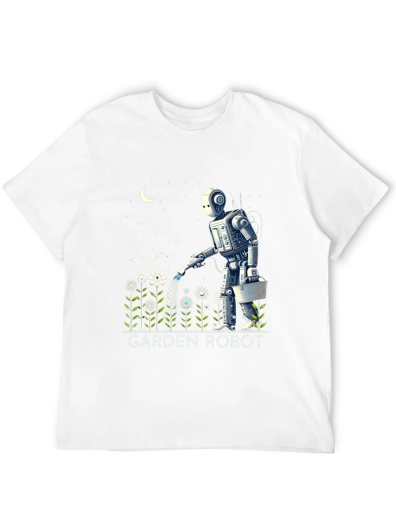 Garden Robot Graphic Tee - Unique Design