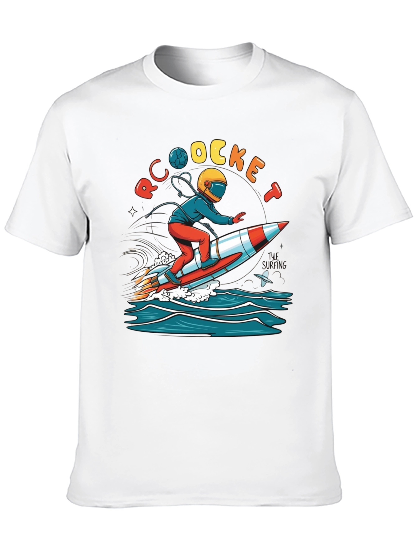 Rocket Surfing T-Shirt - Unique Graphic Tee