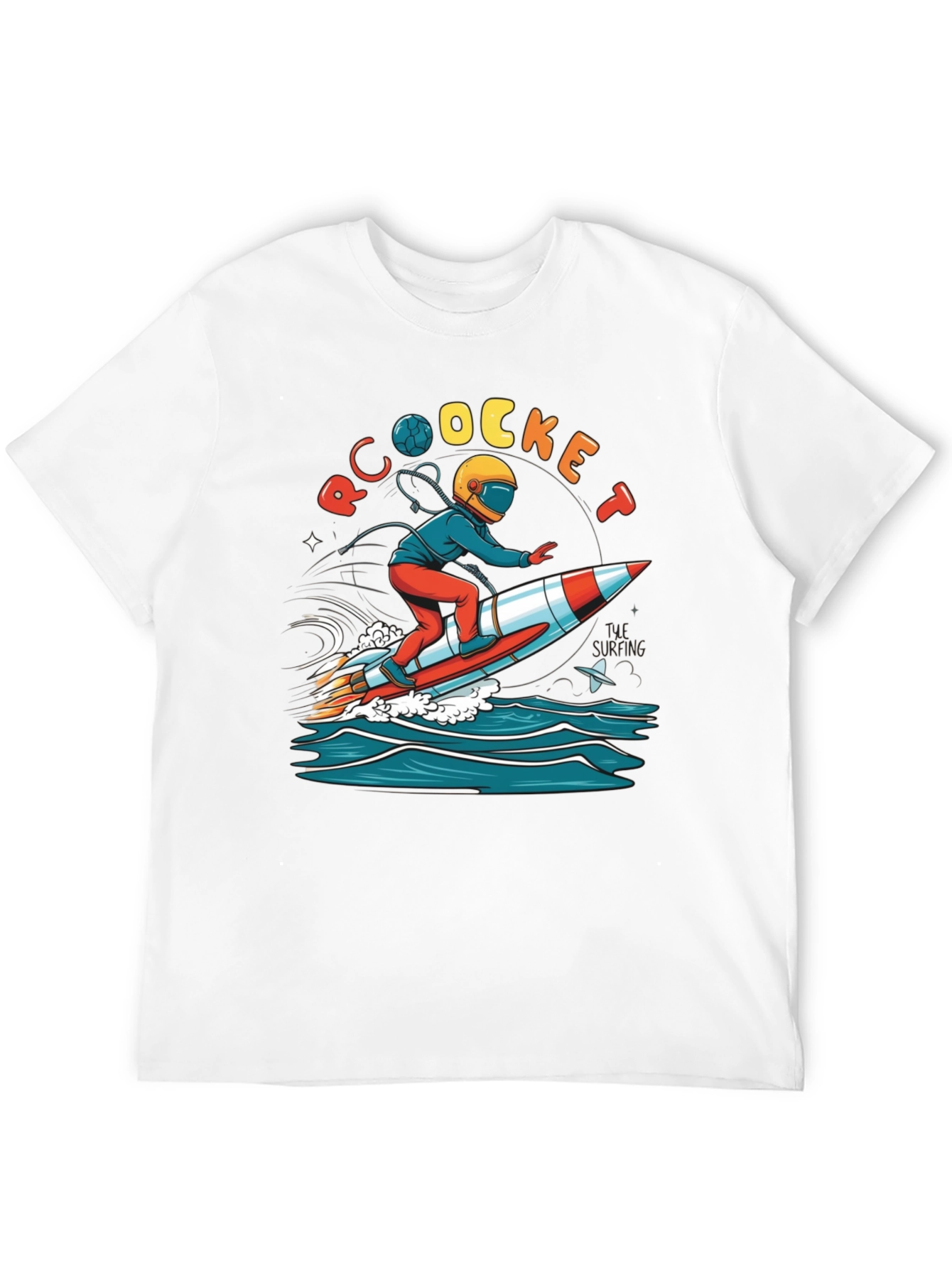 Rocket Surfing T-Shirt - Unique Graphic Tee