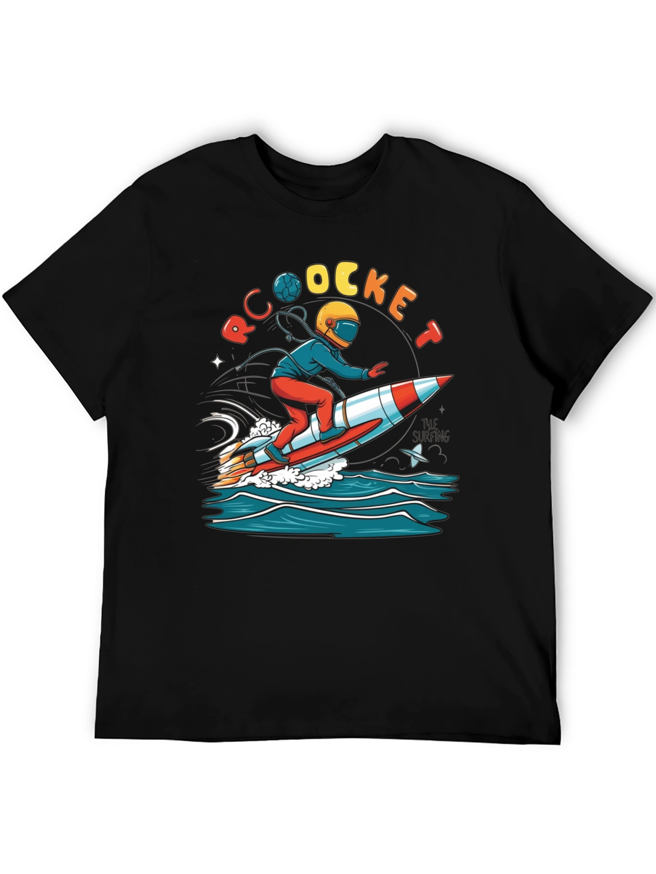 Rocket Surfing T-Shirt - Unique Graphic Tee