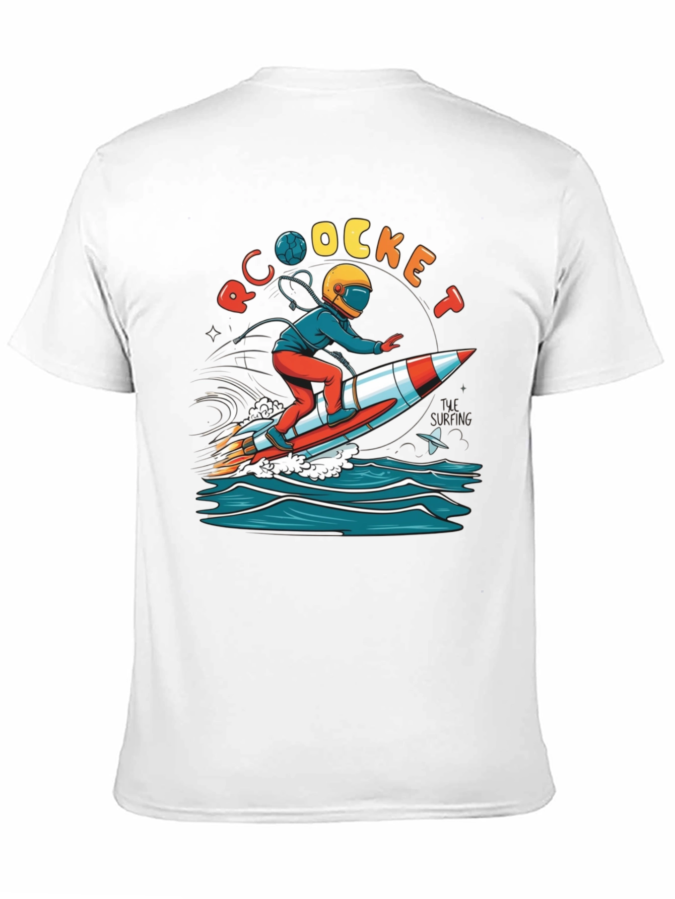 Rocket Surfing T-Shirt - Unique Graphic Tee