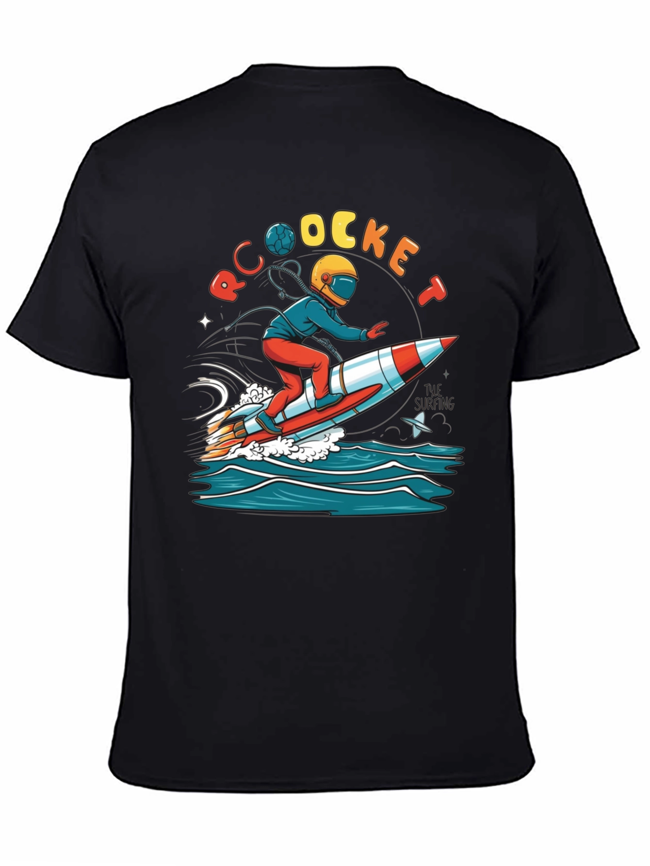 Rocket Surfing T-Shirt - Unique Graphic Tee