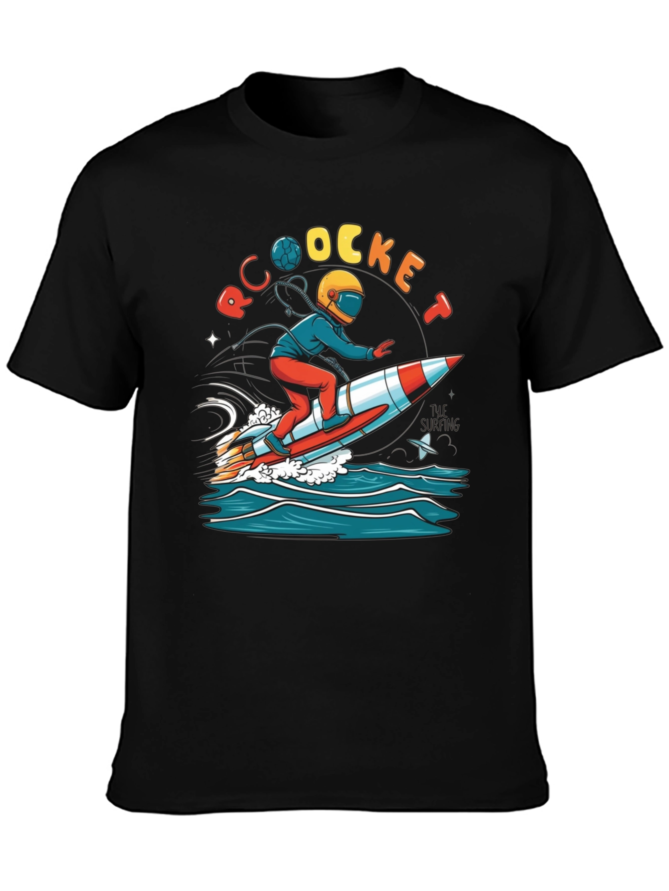 Rocket Surfing T-Shirt - Unique Graphic Tee