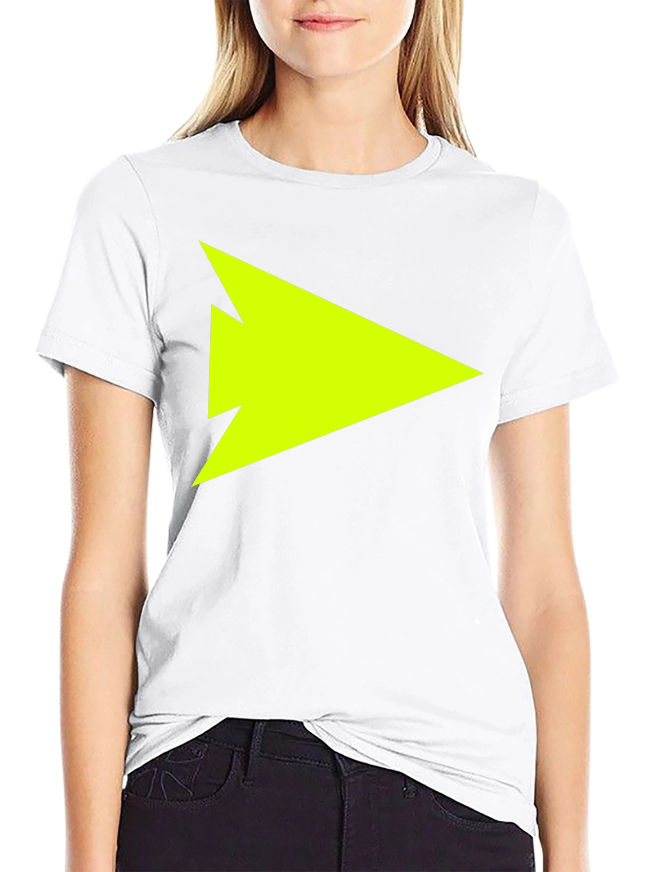 Neon Green Arrow Graphic T-Shirt - Black Casual Tee