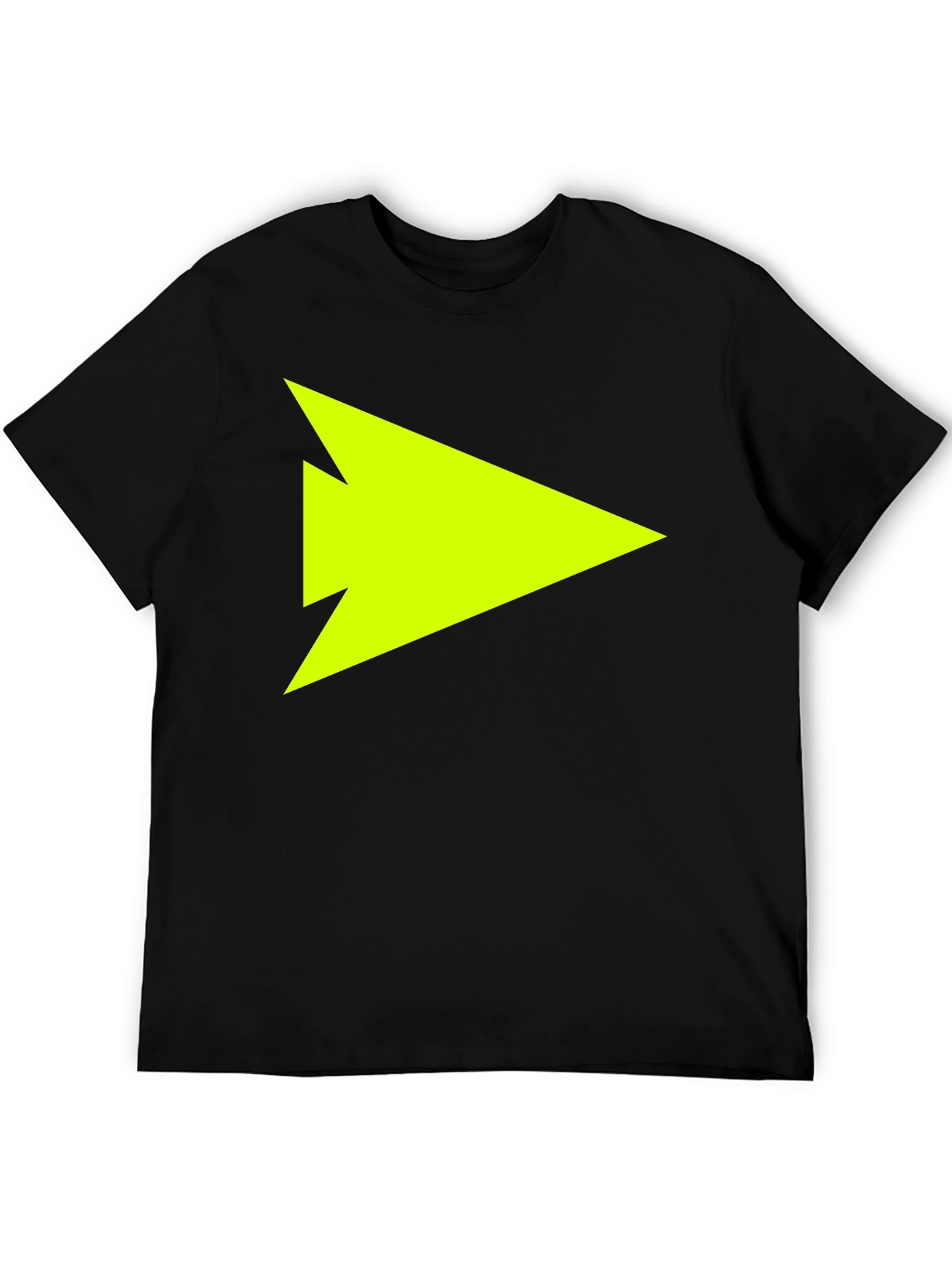 Neon Green Arrow Graphic T-Shirt - Black Casual Tee