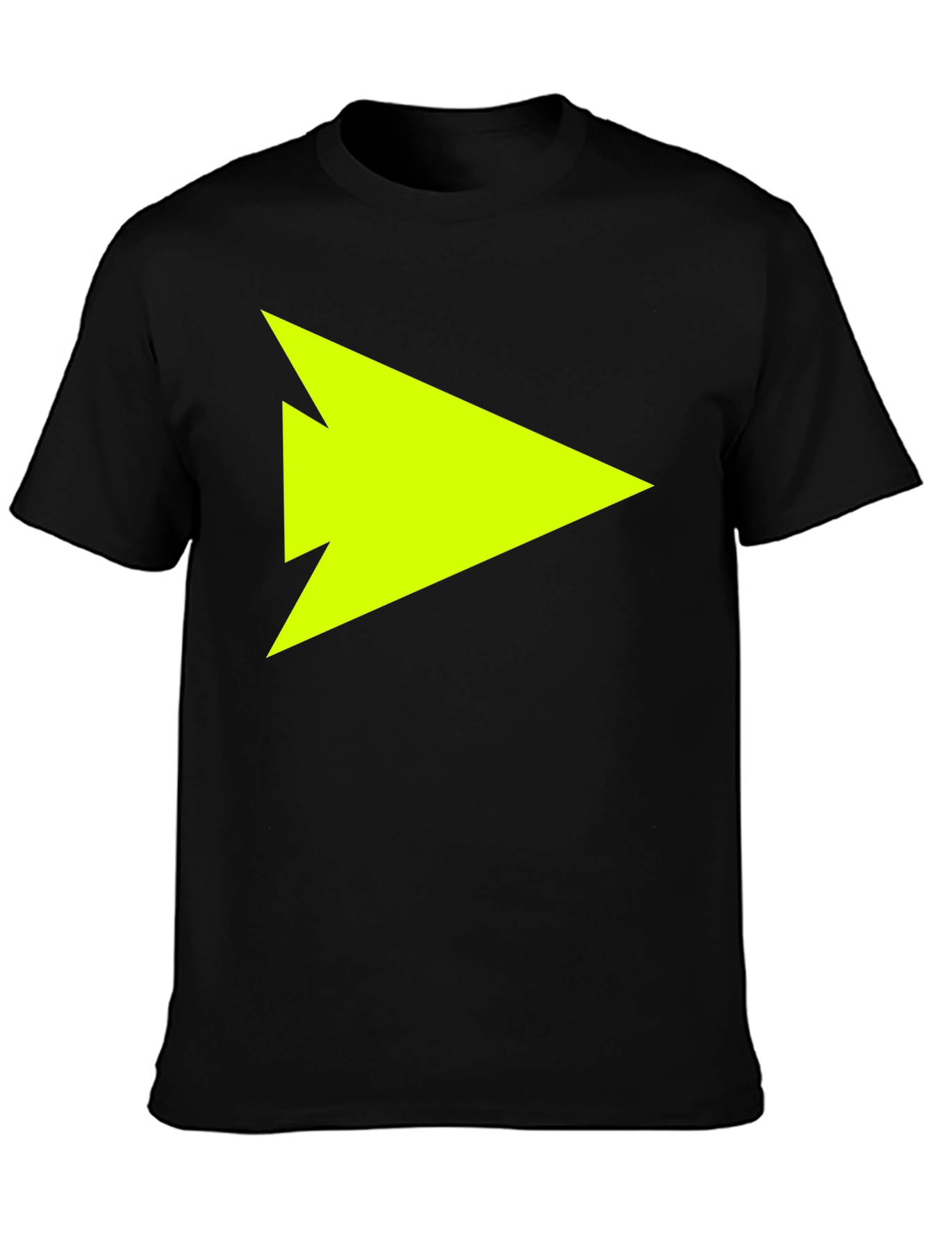 Neon Green Arrow Graphic T-Shirt - Black Casual Tee