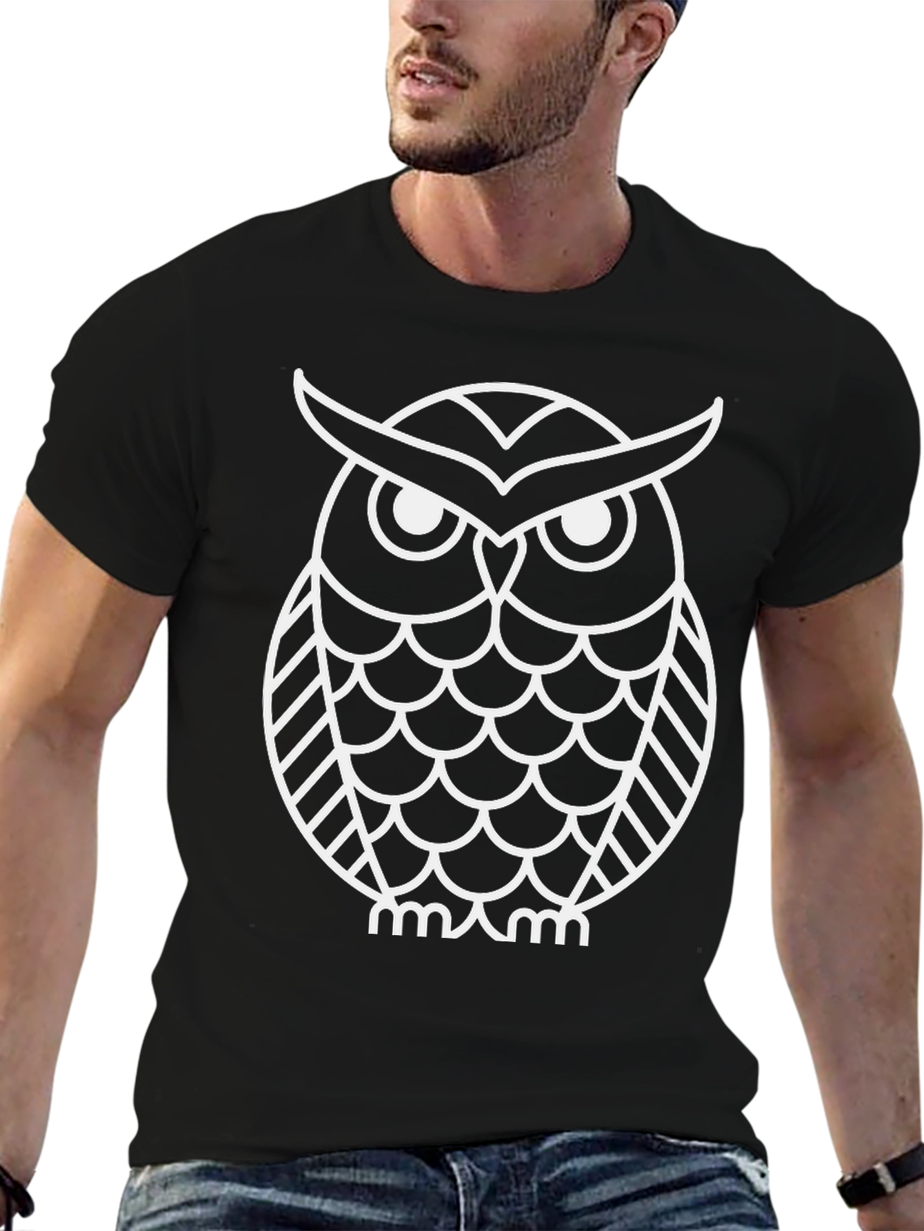 Black Owl Graphic Tee - Modern Style