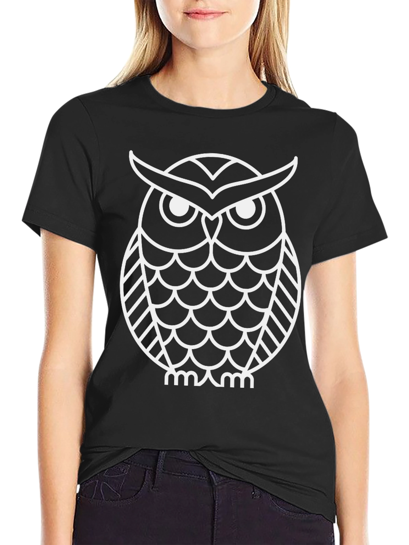 Black Owl Graphic Tee - Modern Style