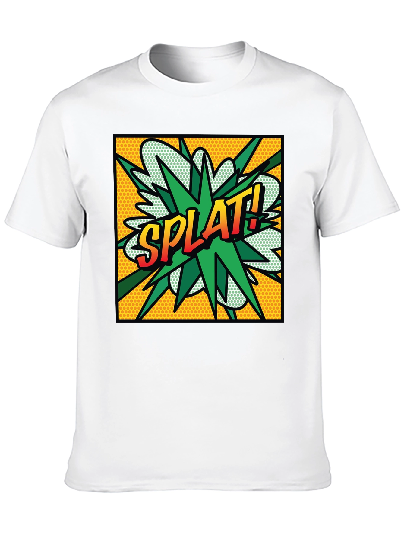 Splat! Comic Style Graphic T-Shirt - Black