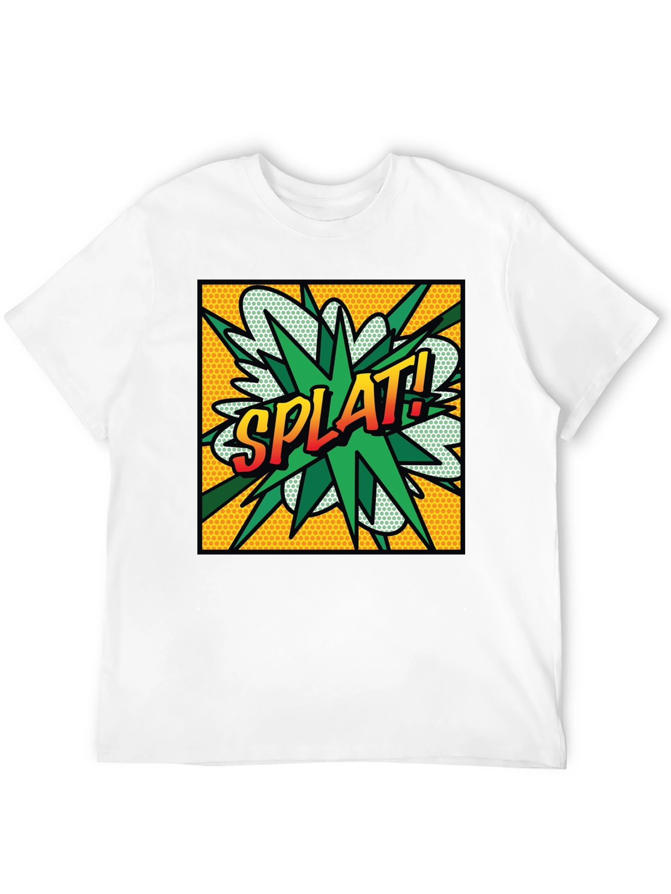 Splat! Comic Style Graphic T-Shirt - Black