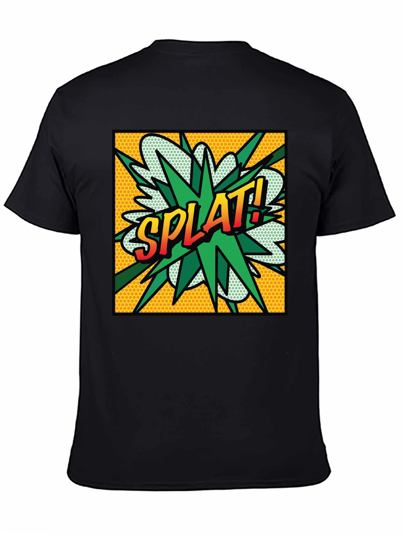 Splat! Comic Style Graphic T-Shirt - Black