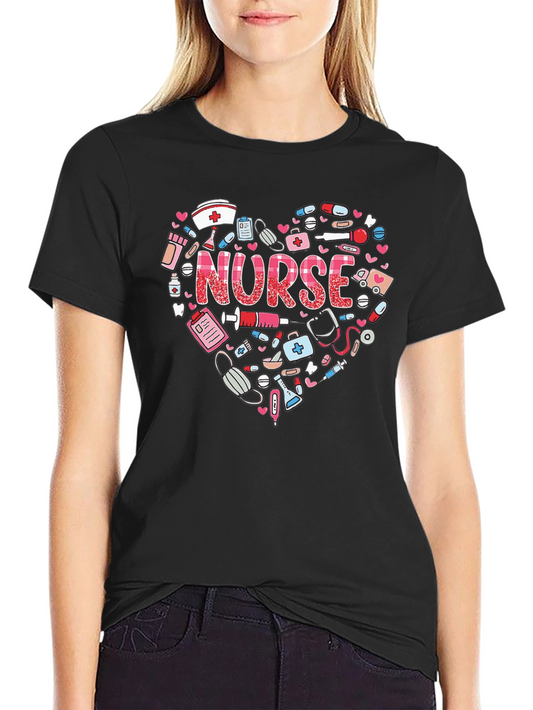Nurse Heart Graphic T-Shirt - Healthcare Hero Appreciation