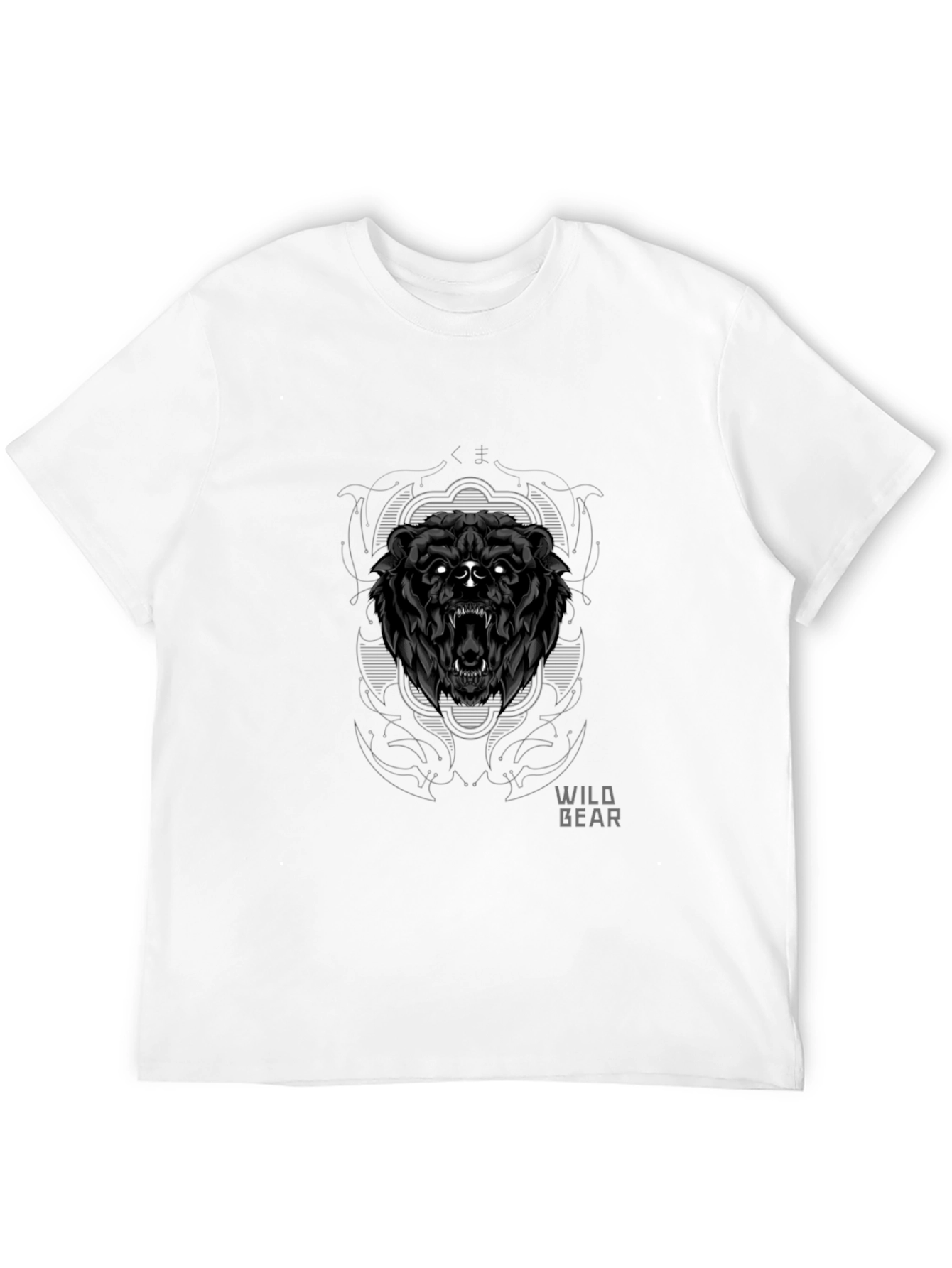 Wild Bear Graphic Tee - Black Cotton T-Shirt