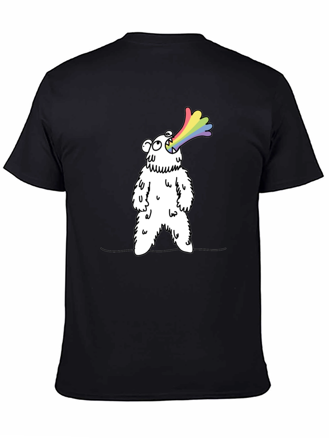 Rainbow Vomiting Bear Graphic Tee - Fun Novelty Shirt