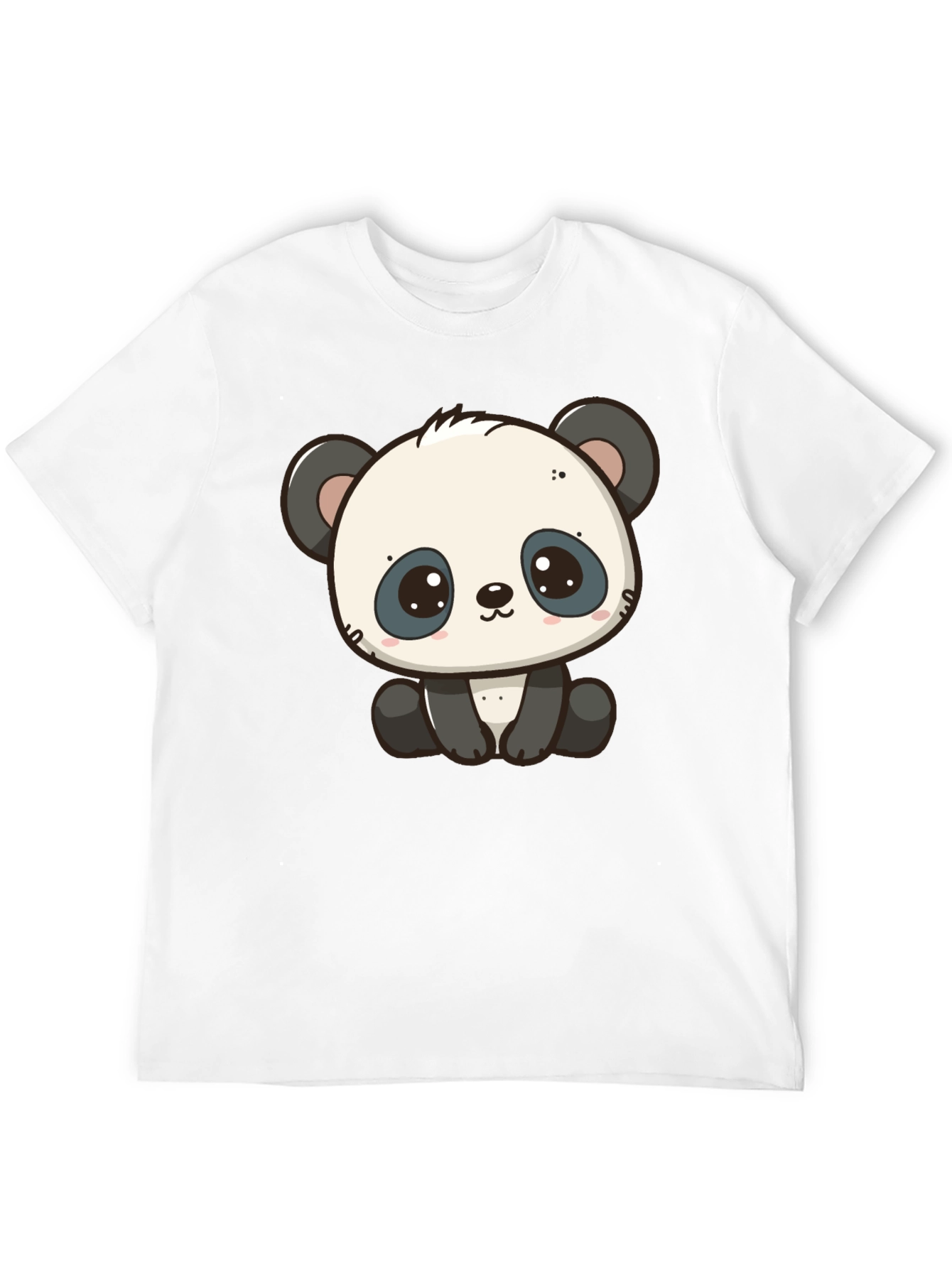 Cute Panda Graphic Black T-Shirt