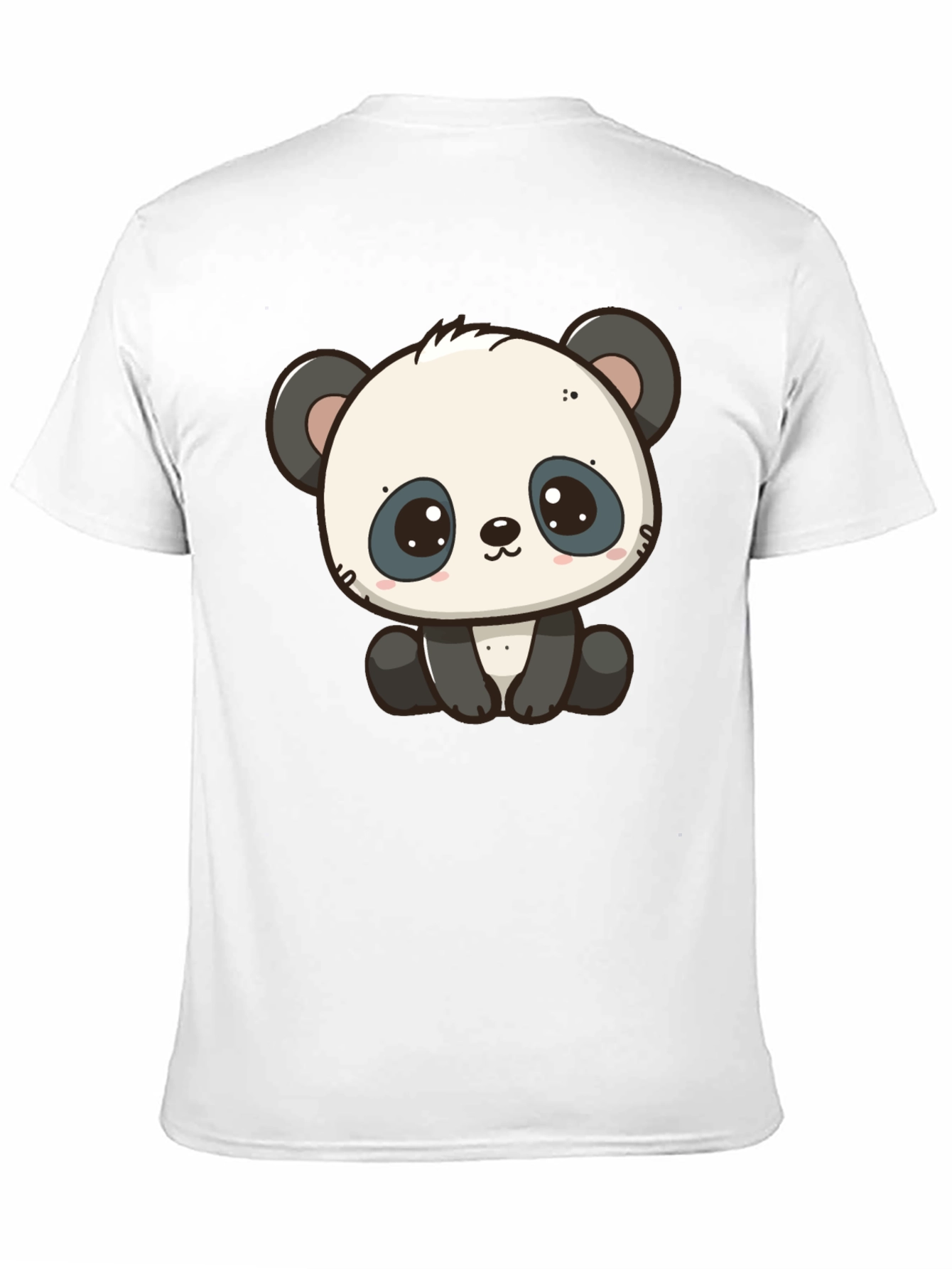 Cute Panda Graphic Black T-Shirt