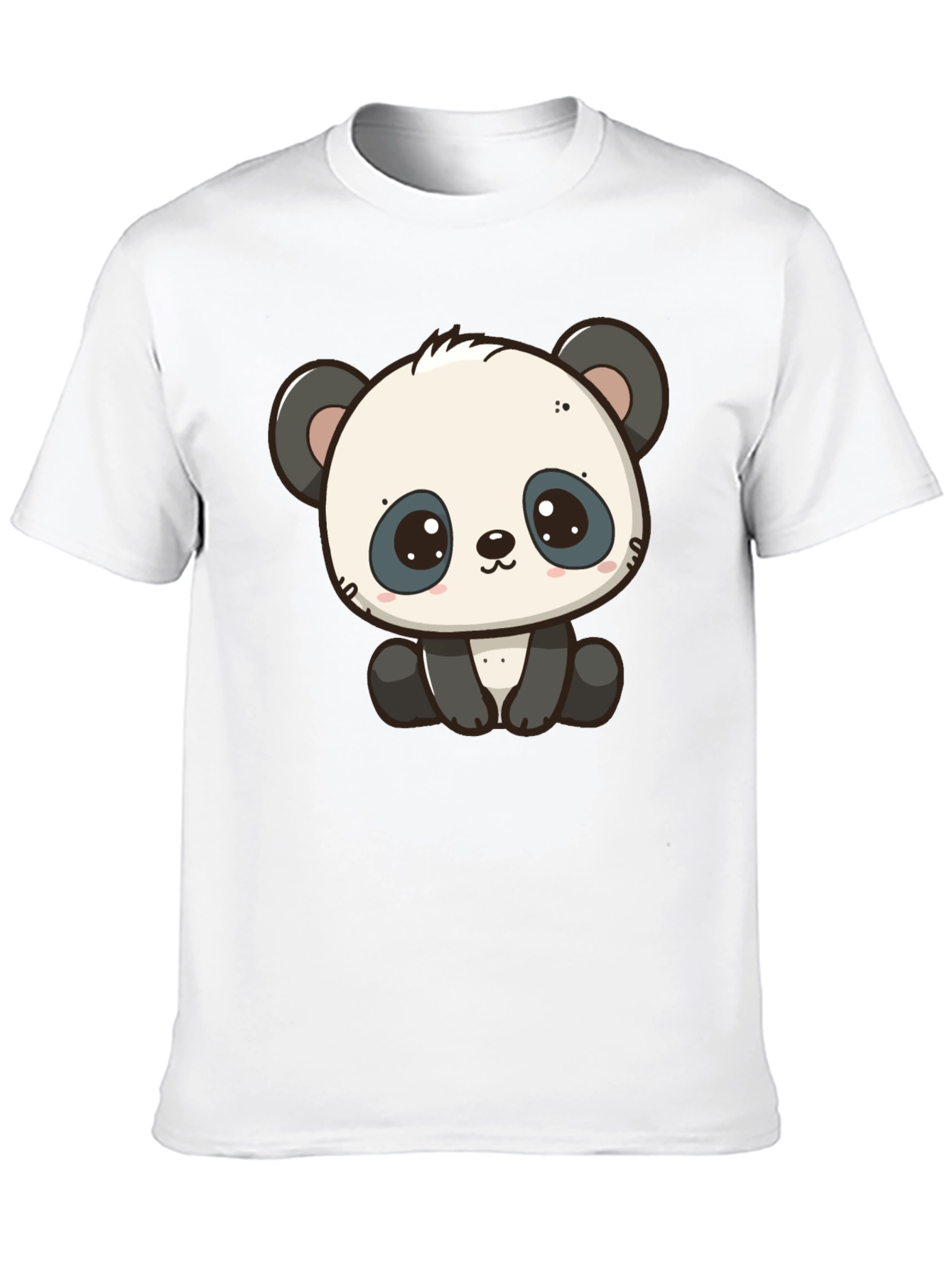 Cute Panda Graphic Black T-Shirt