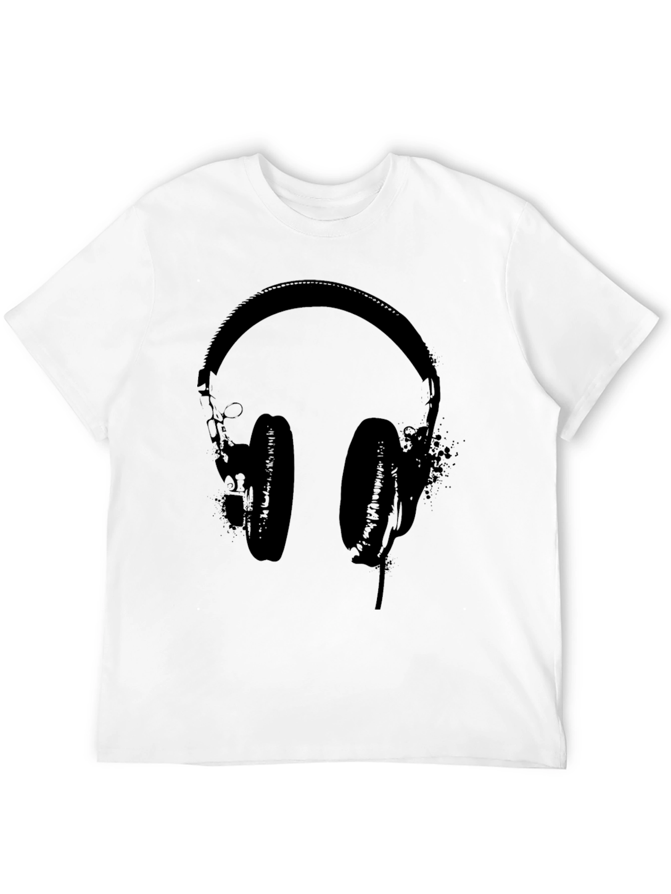 Black Headphones Graphic T-Shirt