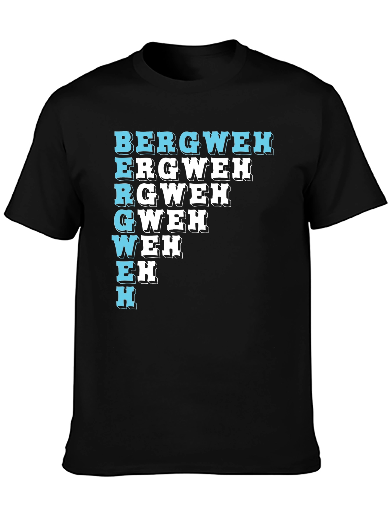 Unique BERGWEH Cascade T-Shirt - Black Casual Tee