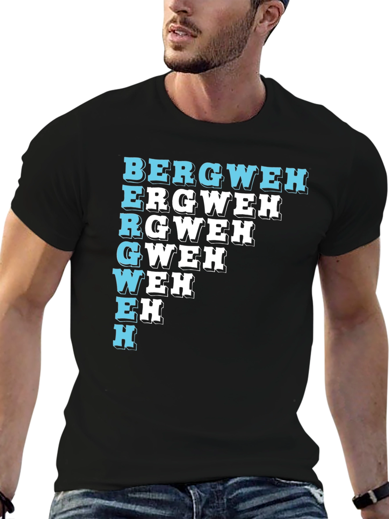 Unique BERGWEH Cascade T-Shirt - Black Casual Tee