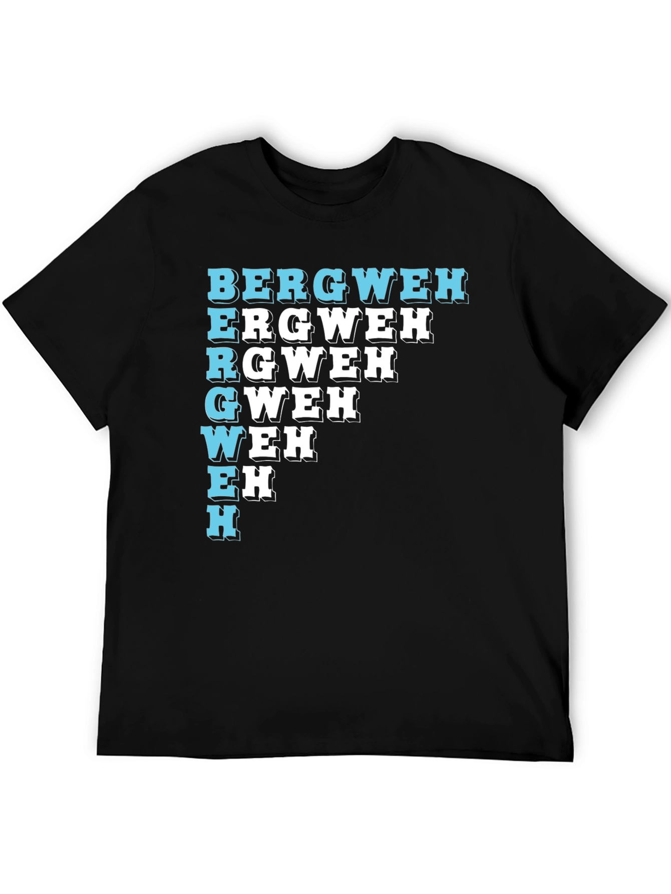 Unique BERGWEH Cascade T-Shirt - Black Casual Tee