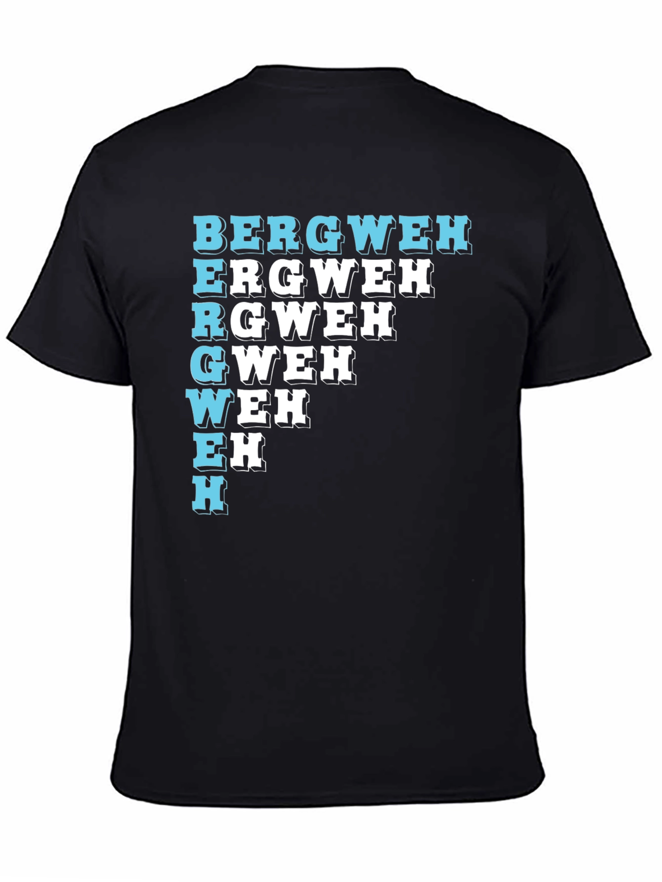 Unique BERGWEH Cascade T-Shirt - Black Casual Tee